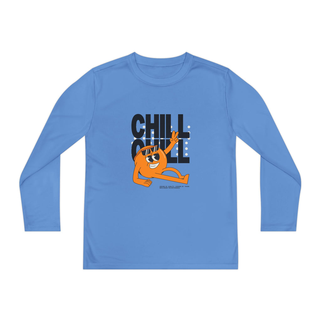Youth Long Sleeve Tee – 'Chill' Cartoon Character Graphic