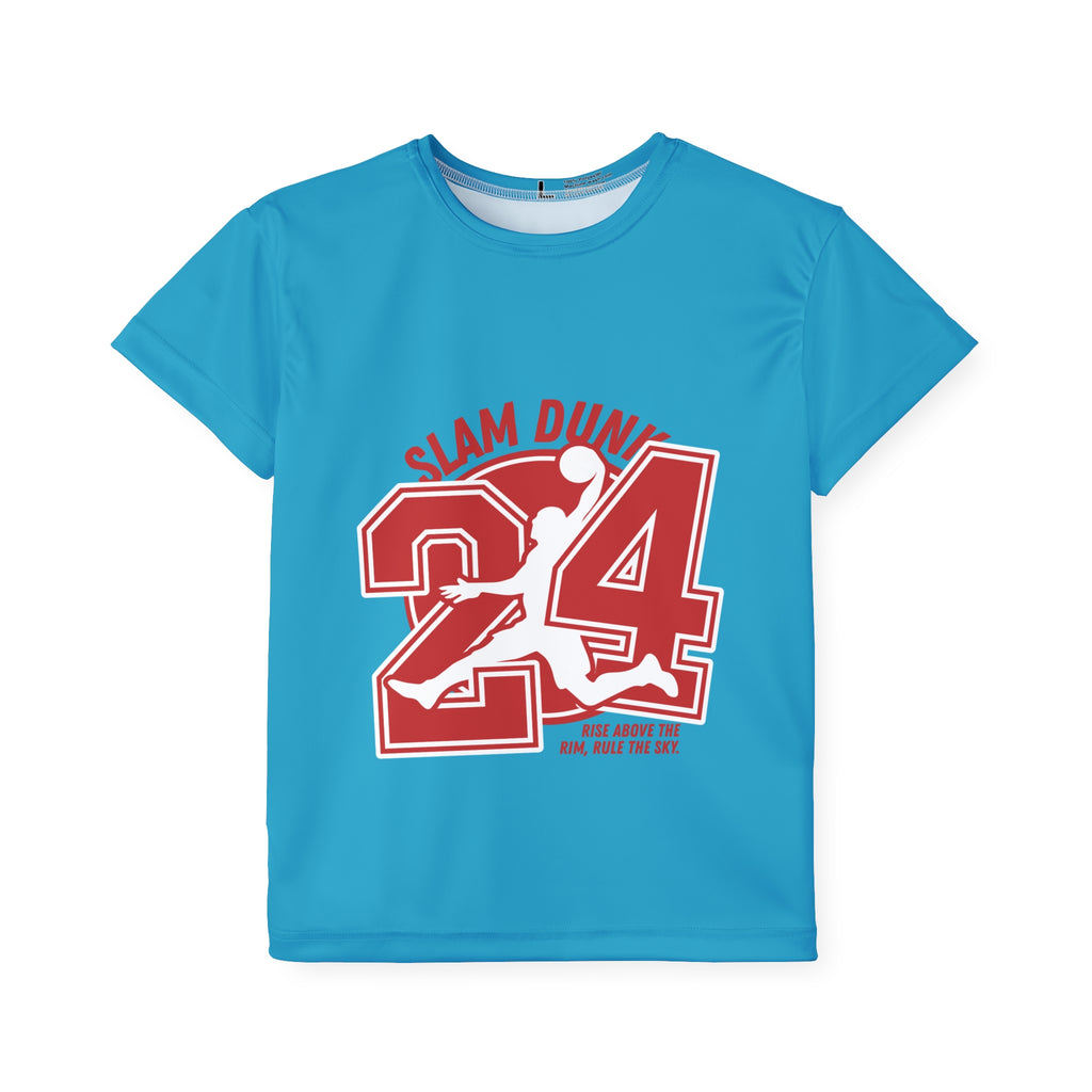 Kids Basketball Jersey - "Slam Dunk 24" All-Over Print Sports Tee