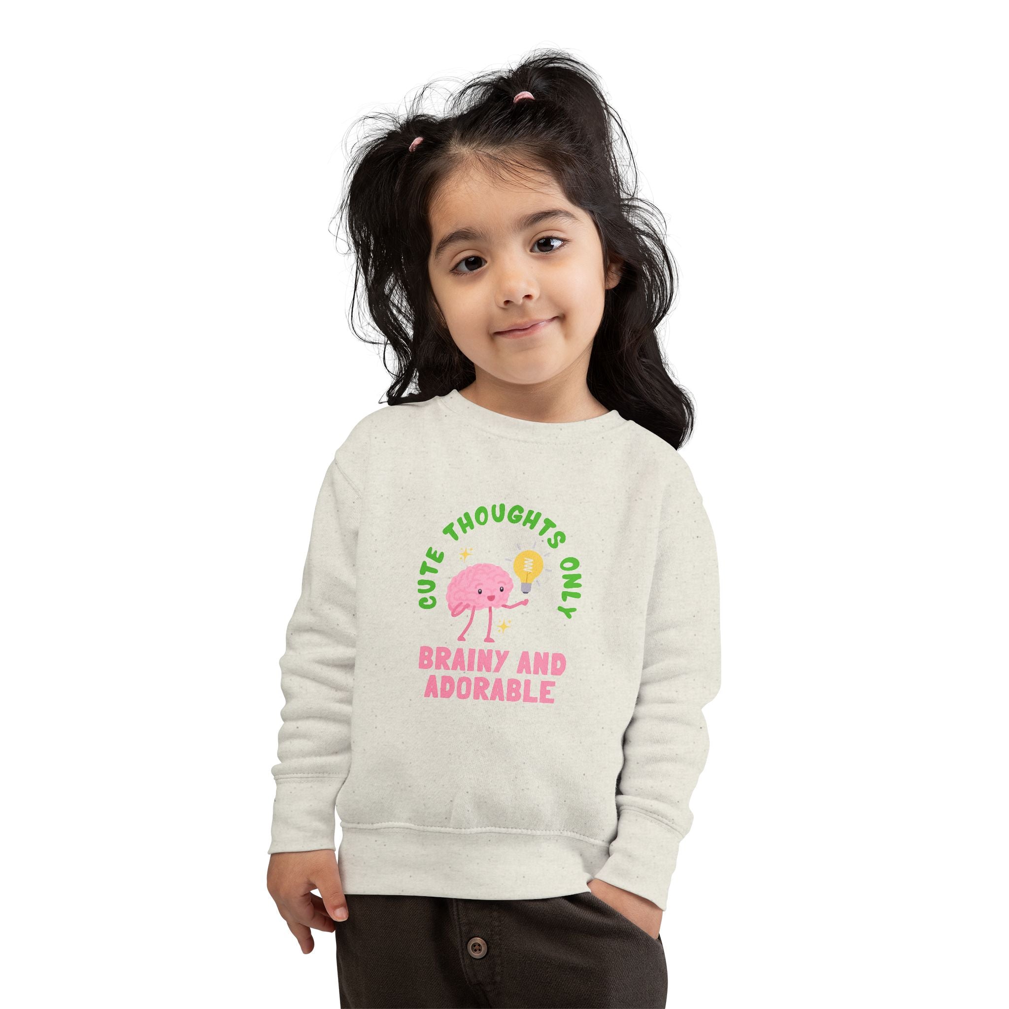 Toddler Sweatshirt Cute Thoughts Only Brain Character Daisy Design