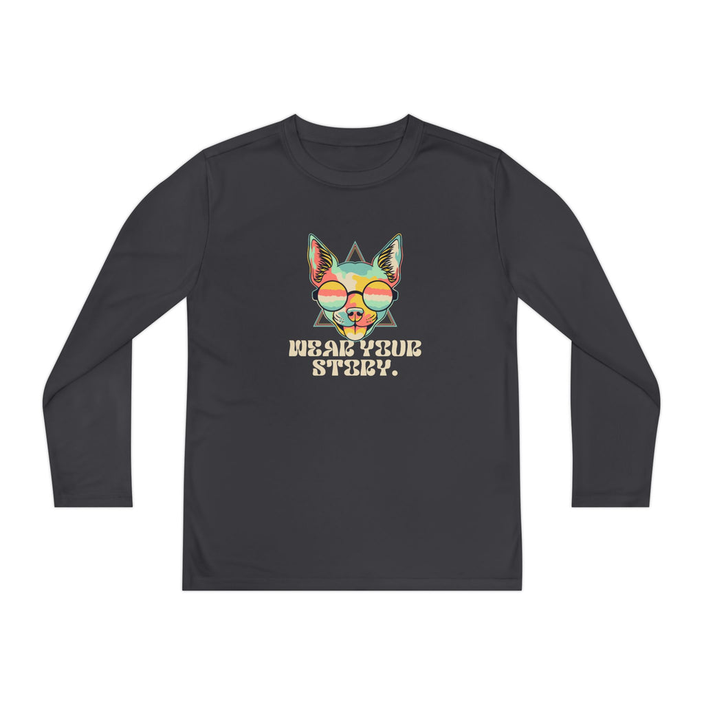 Youth Long Sleeve Tee — 'Wear Your Steez' Neon Dog Graphic
