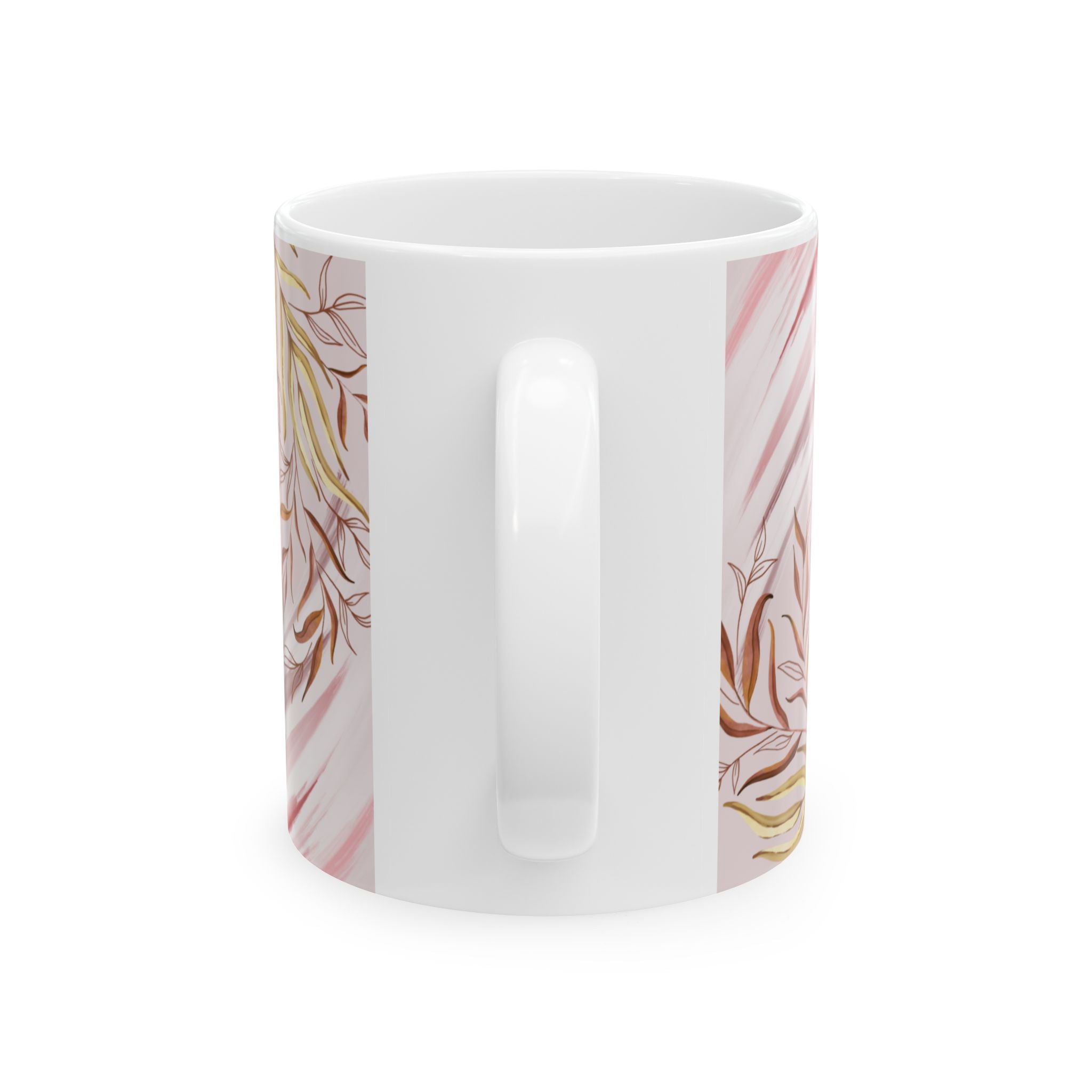 Make It Happen Ceramic Mug — Inspirational Pink Floral Coffee Cup (11oz & 15oz)