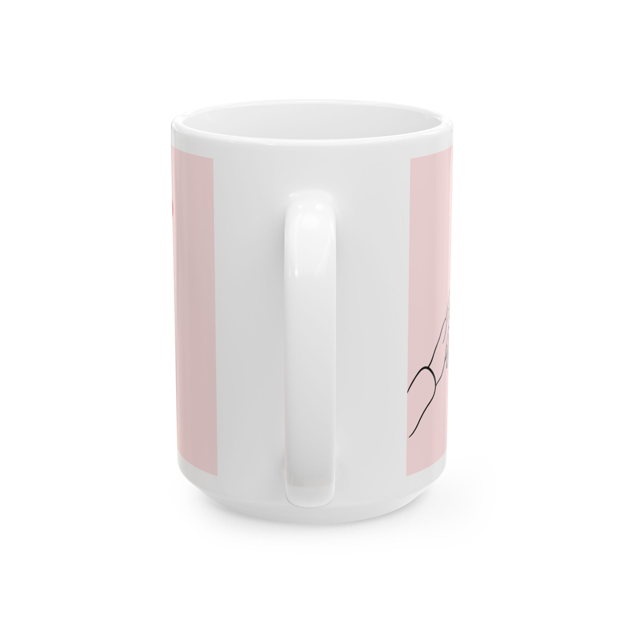 Romantic Quote Ceramic Mug — Pink Couple Hands Design (11oz/15oz)