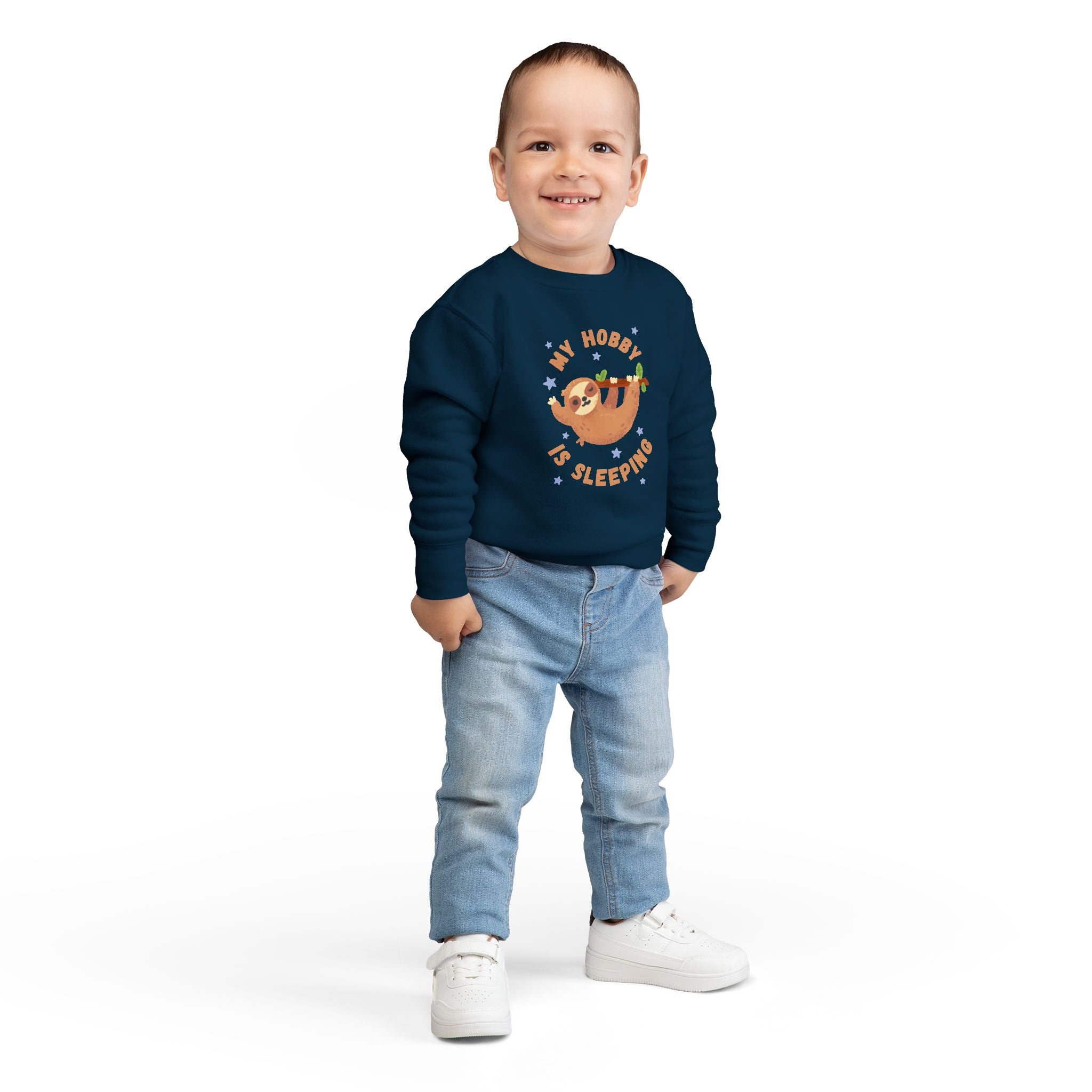 Sloth Toddler Sweatshirt - My Hobby is Sleeping - Soft Cozy Neutral Colors
