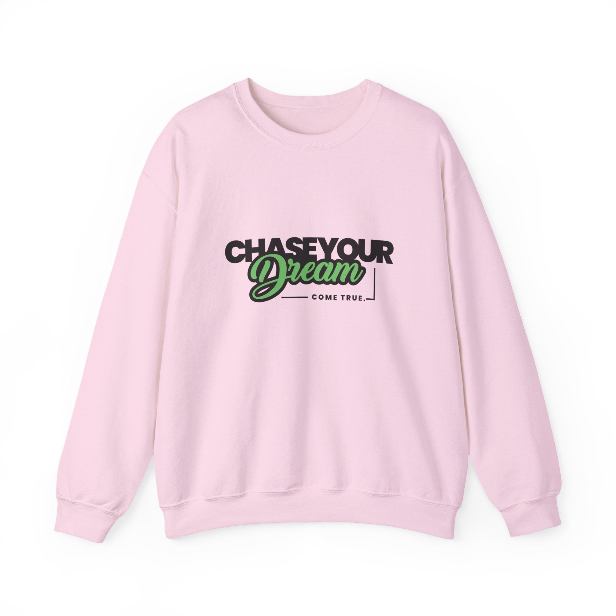 Embroidered Crewneck Sweatshirt - 'Chase Your Dream' Motivational Graphic