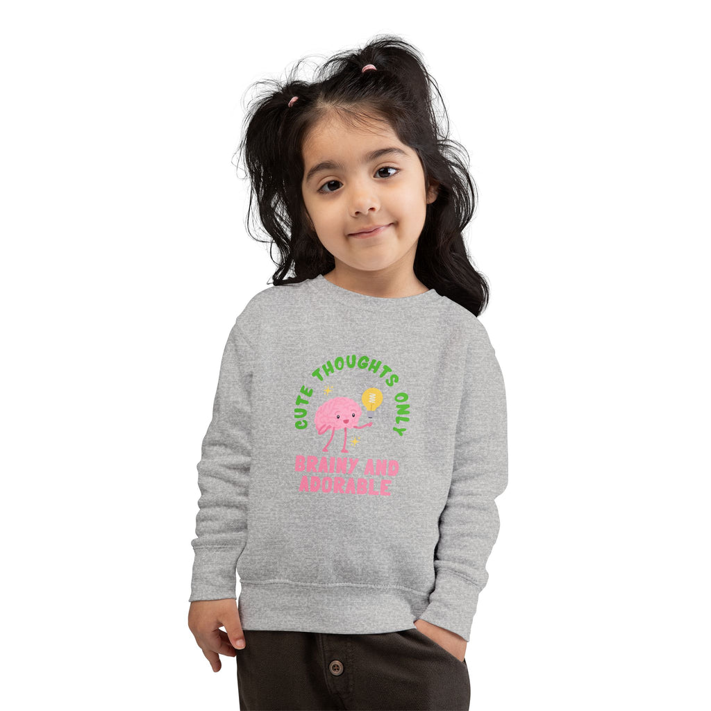 Toddler Sweatshirt Cute Thoughts Only Brain Character Daisy Design