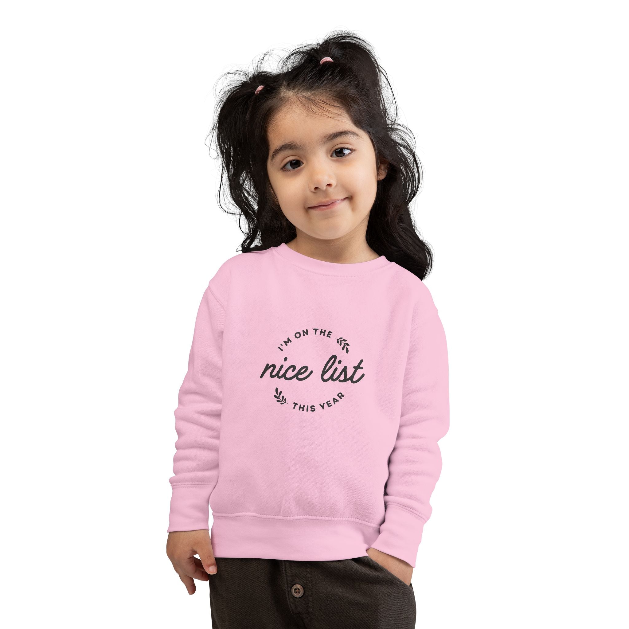 Nice List Toddler Sweatshirt - Soft Cozy Vintage-Inspired Christmas Print
