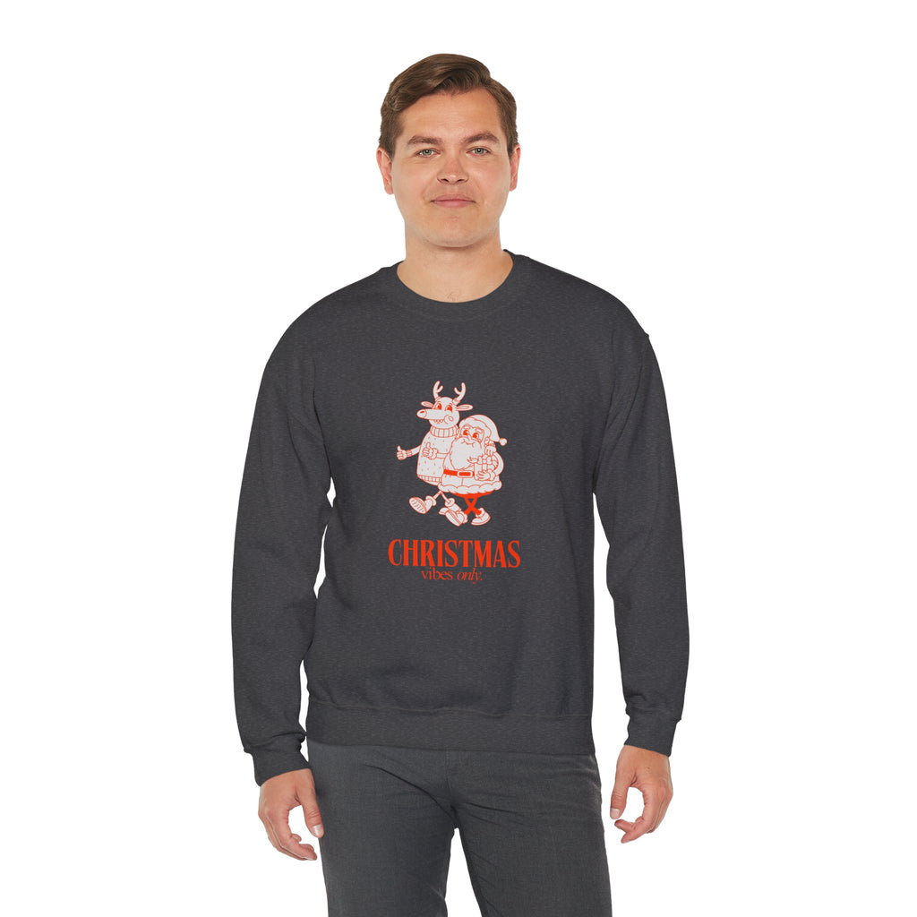 Christmas Santa Reindeer  hand in hand Sweatshirt