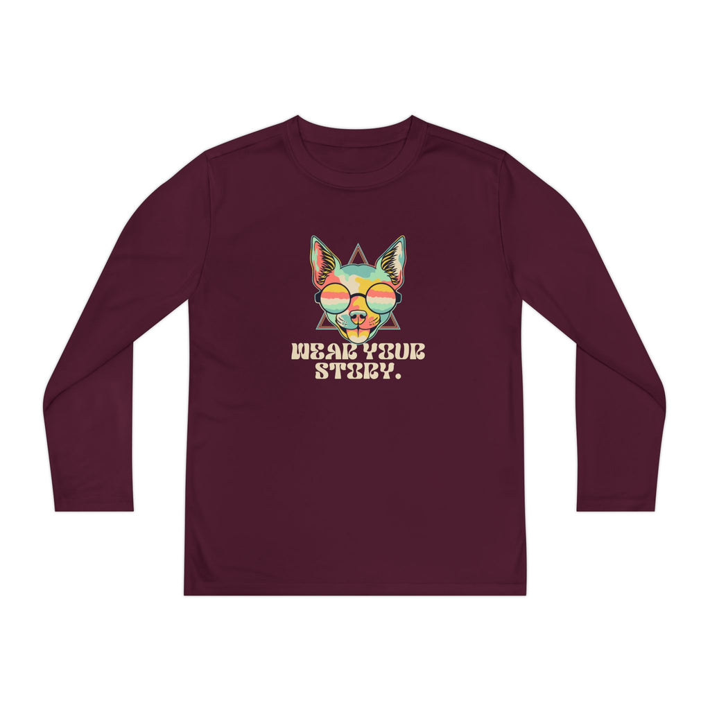 Youth Long Sleeve Tee — 'Wear Your Steez' Neon Dog Graphic