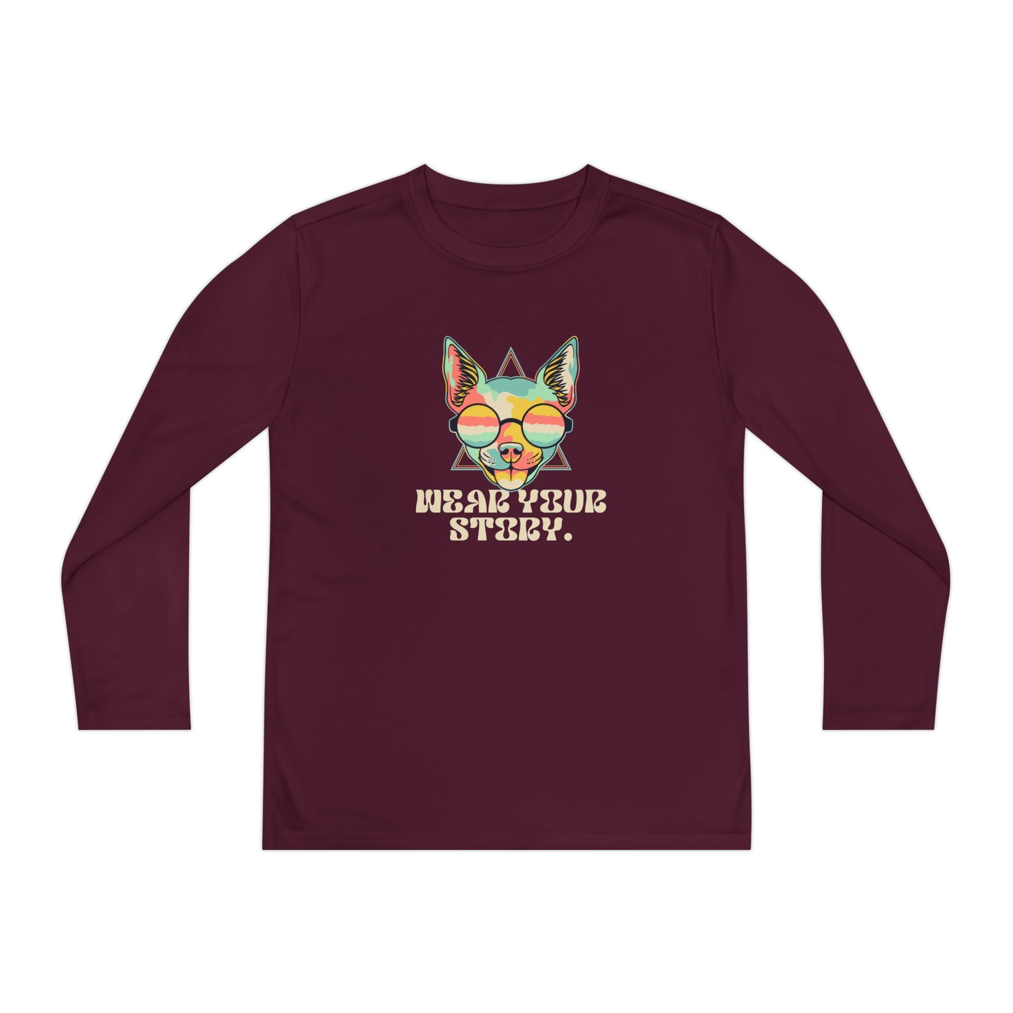 Youth Long Sleeve Tee — 'Wear Your Steez' Neon Dog Graphic