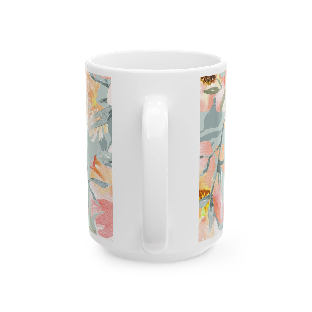 Enjoy the Little Things Floral Ceramic Mug — Inspirational Coffee Cup (11oz & 15oz)