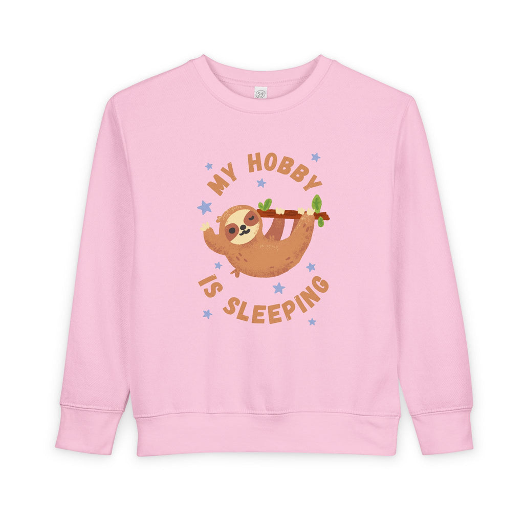 Sloth Toddler Sweatshirt - My Hobby is Sleeping - Soft Cozy Neutral Colors