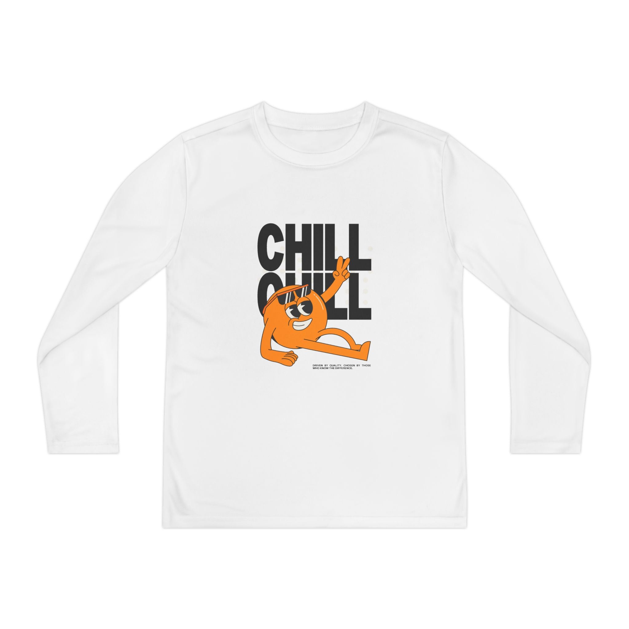 Youth Long Sleeve Tee – 'Chill' Cartoon Character Graphic