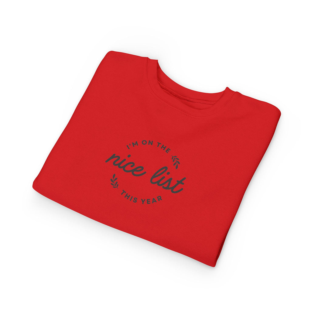 Nice List Toddler Sweatshirt - Soft Cozy Vintage-Inspired Christmas Print