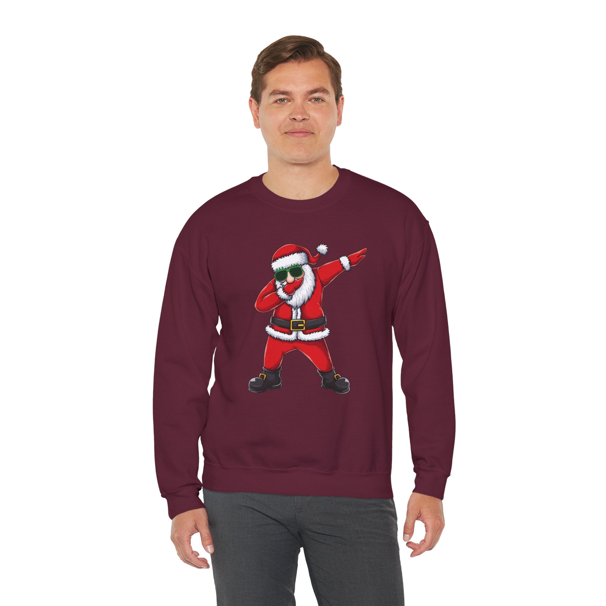 Dabbing Santa Sweatshirt — Funny Christmas Crewneck Holiday Pullover