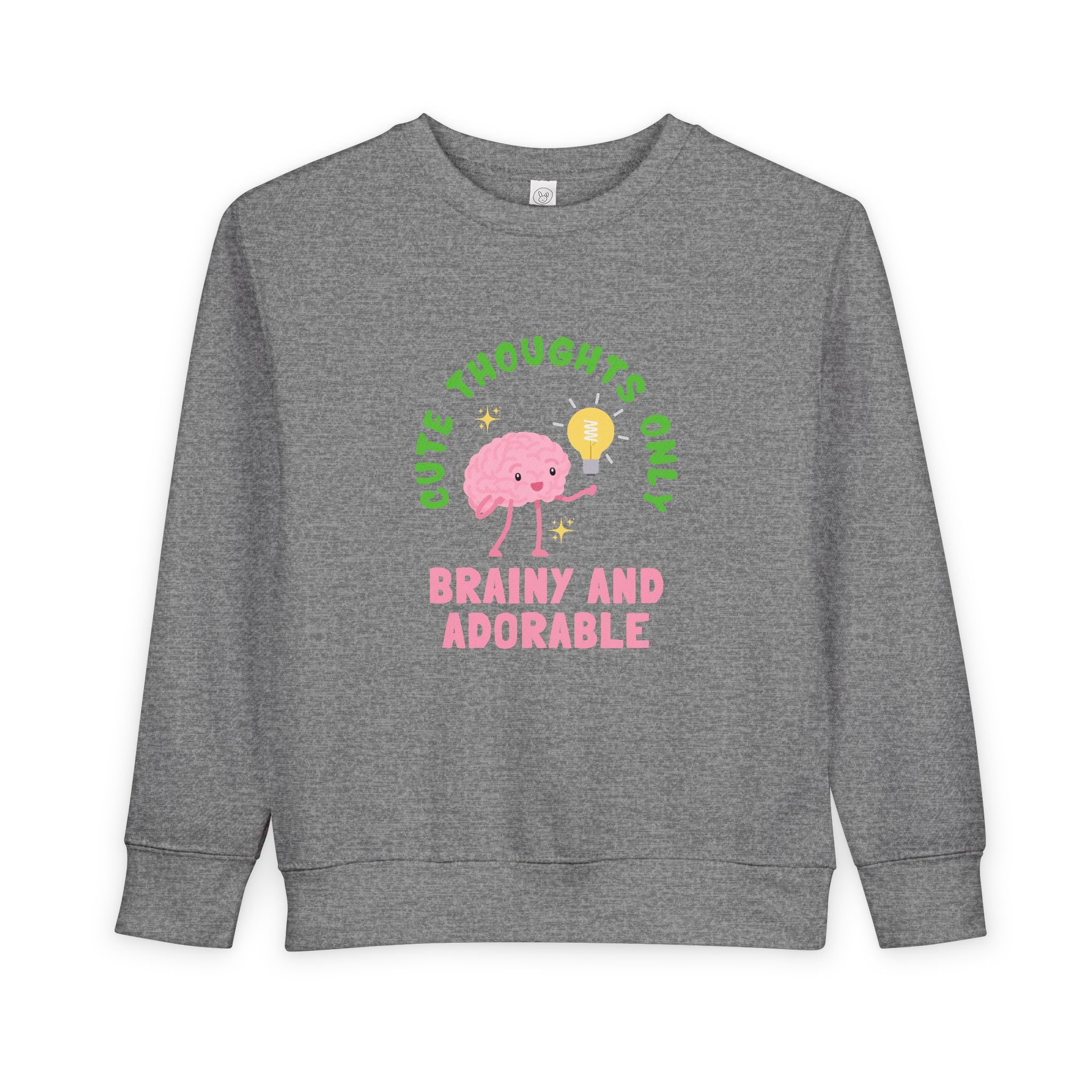 Toddler Sweatshirt Cute Thoughts Only Brain Character Daisy Design
