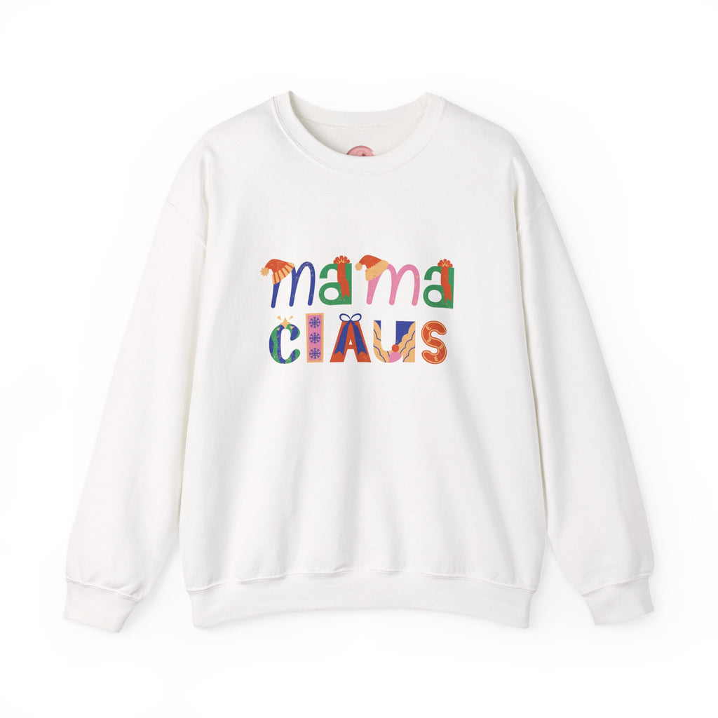 Mama Claus Sweatshirt — Colorful Holiday Crewneck for Moms