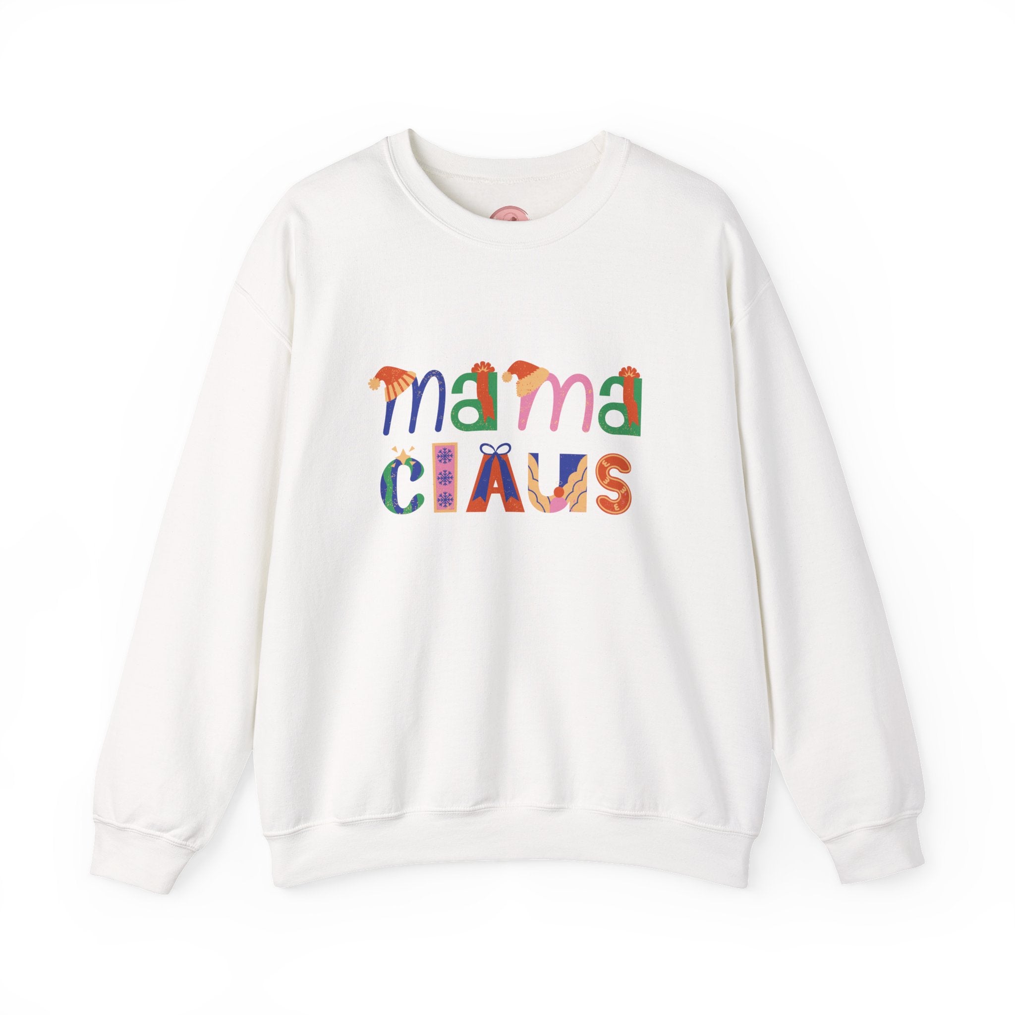 Mama Claus Sweatshirt — Colorful Holiday Crewneck for Moms