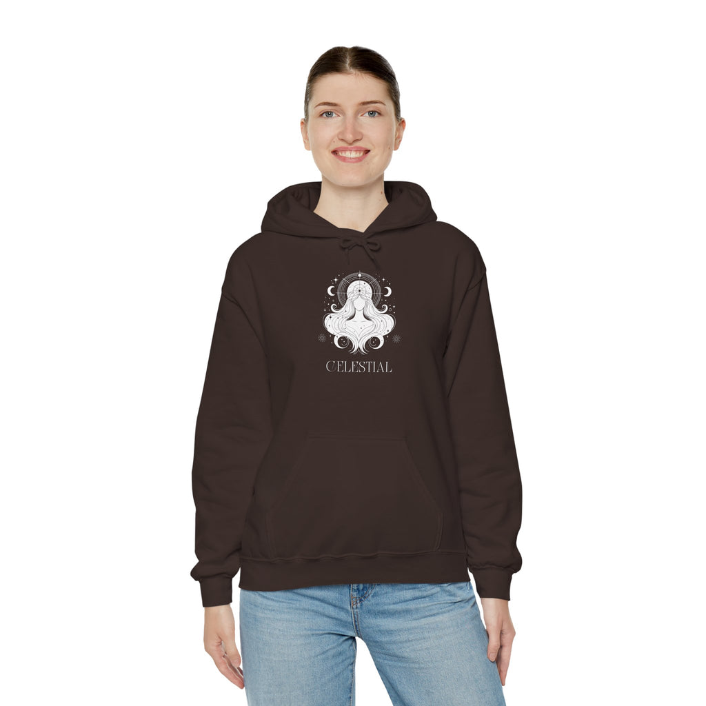 Celestial Goddess Hoodie — Mystical Moon & Star Graphic Sweatshirt