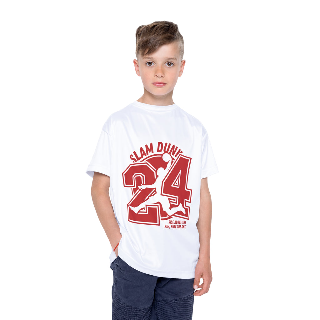 Kids Basketball Jersey — "Slam Dunk 24" Youth Sports Tee