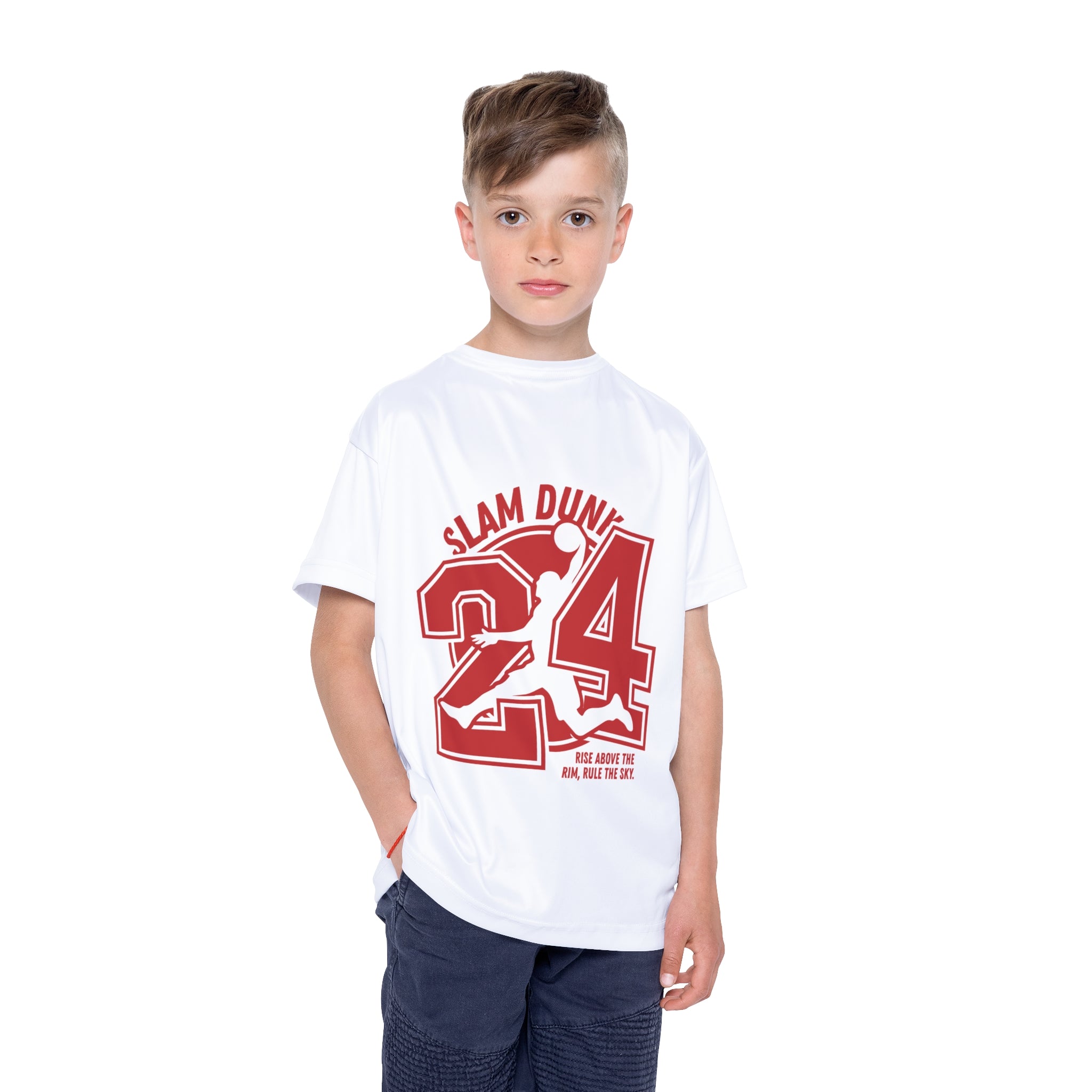 Kids Basketball Jersey — "Slam Dunk 24" Youth Sports Tee