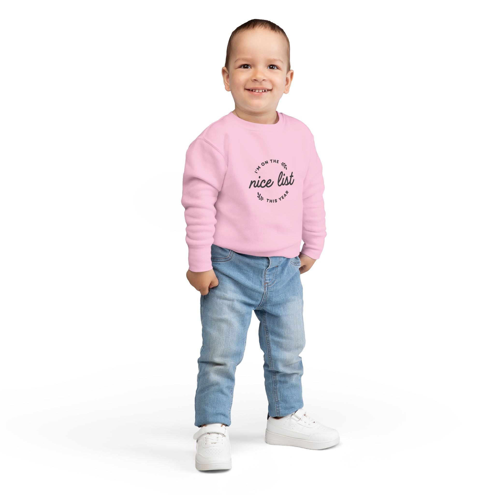 Nice List Toddler Sweatshirt - Soft Cozy Vintage-Inspired Christmas Print