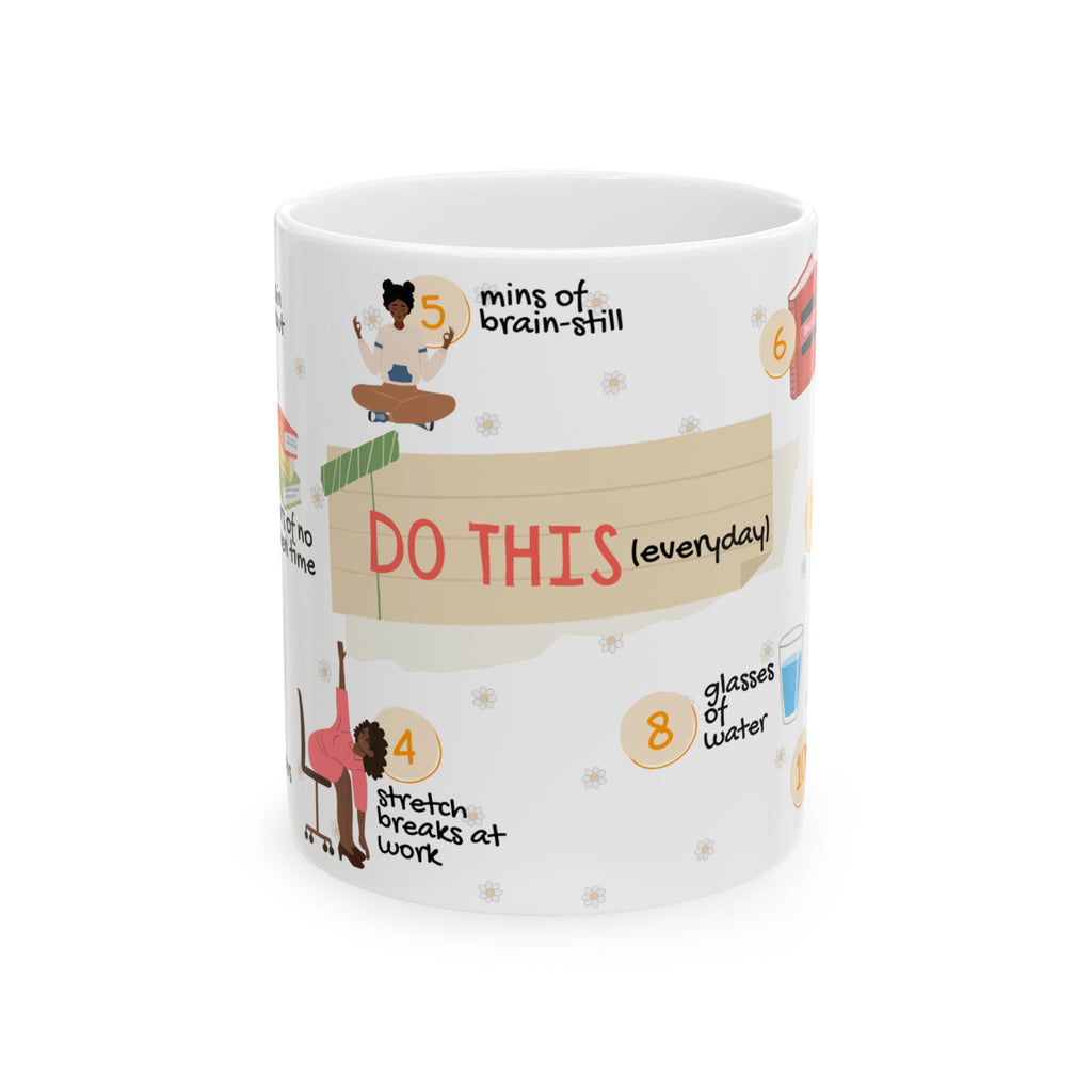 Inspirational Daily Habits Ceramic Mug – “Do This (everyday)” Motivational Routine Guide