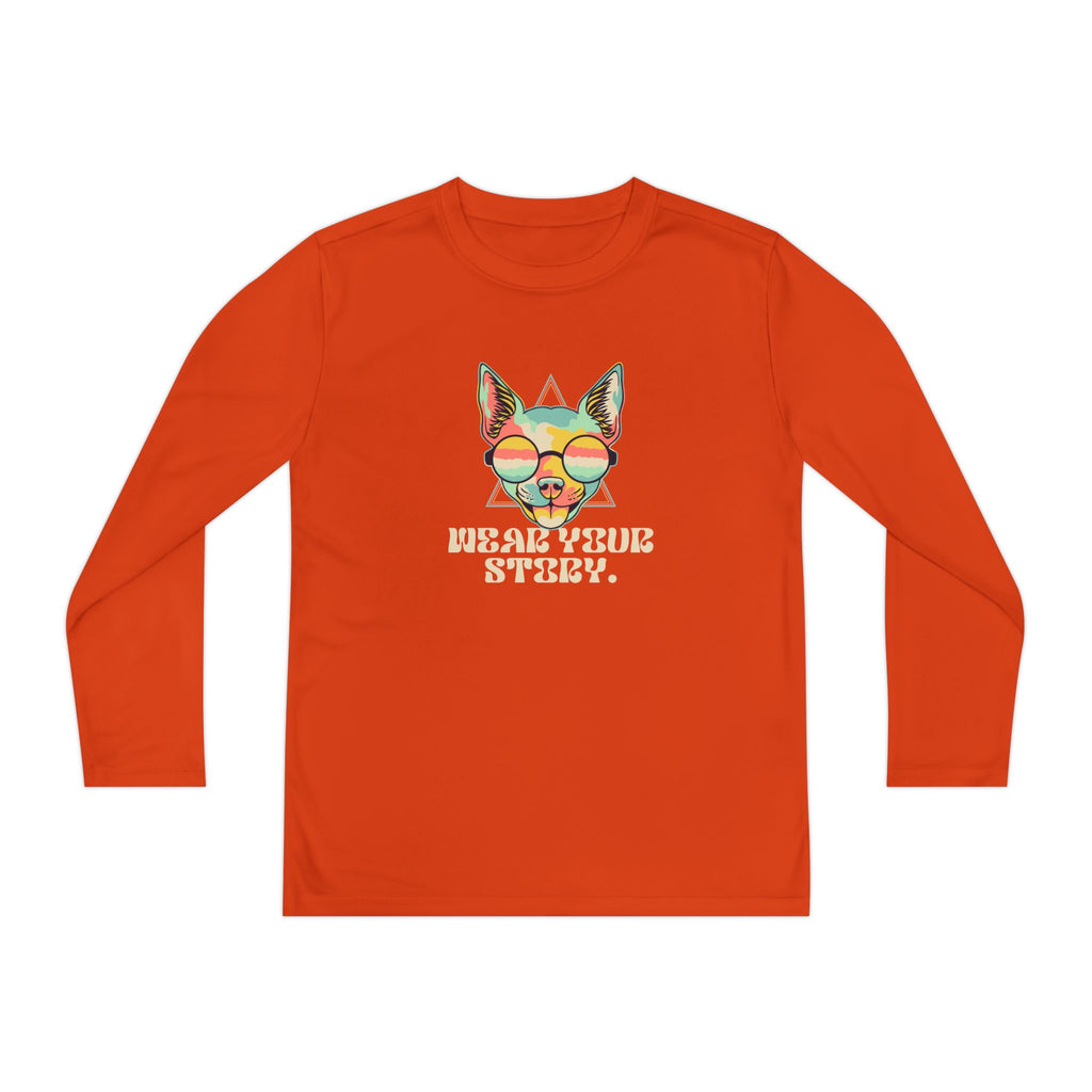 Youth Long Sleeve Tee — 'Wear Your Steez' Neon Dog Graphic