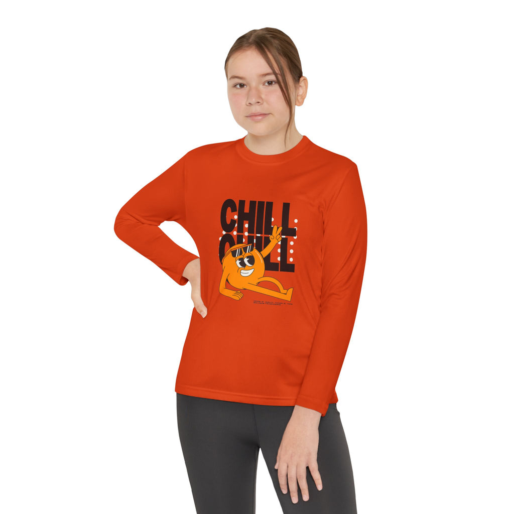 Youth Long Sleeve Tee – 'Chill' Cartoon Character Graphic