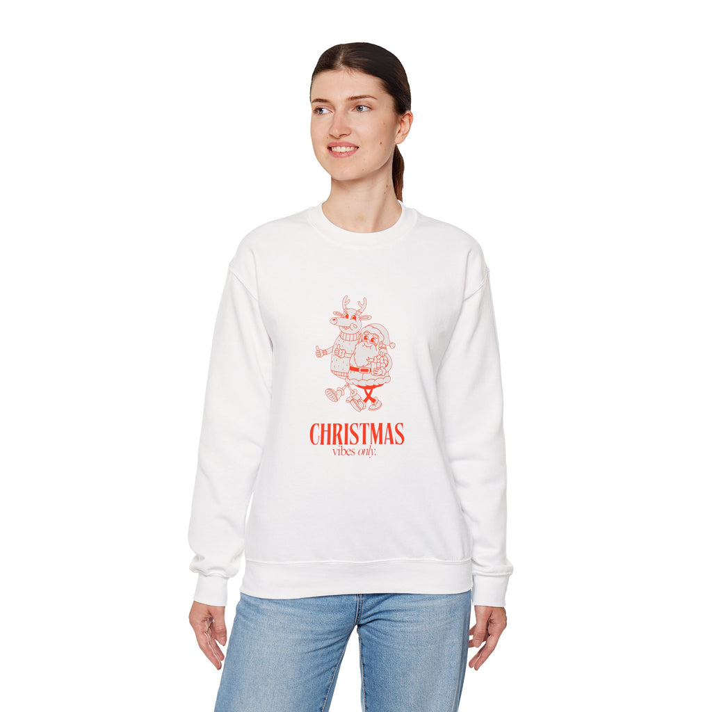 Christmas Santa Reindeer  hand in hand Sweatshirt