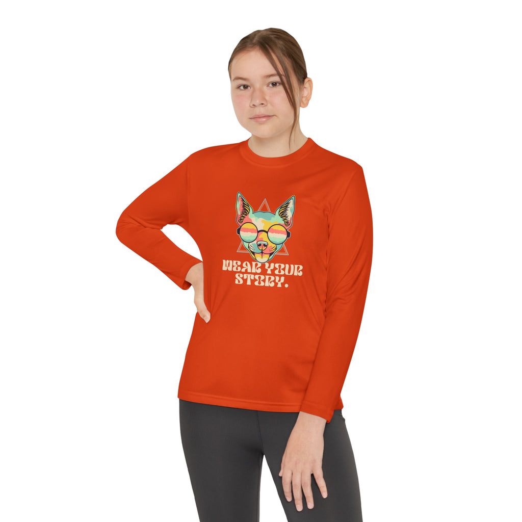 Youth Long Sleeve Tee — 'Wear Your Steez' Neon Dog Graphic