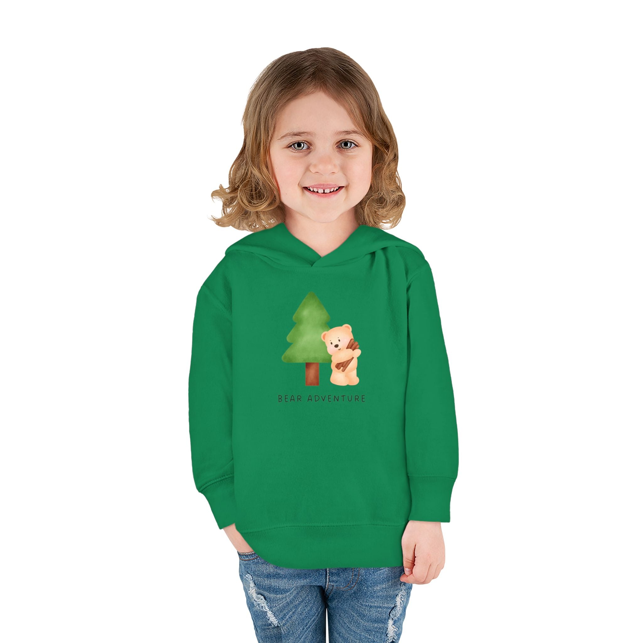 Toddler Hoodie — 'Bear Adventure' Cute Forest Bear Pullover for Kids