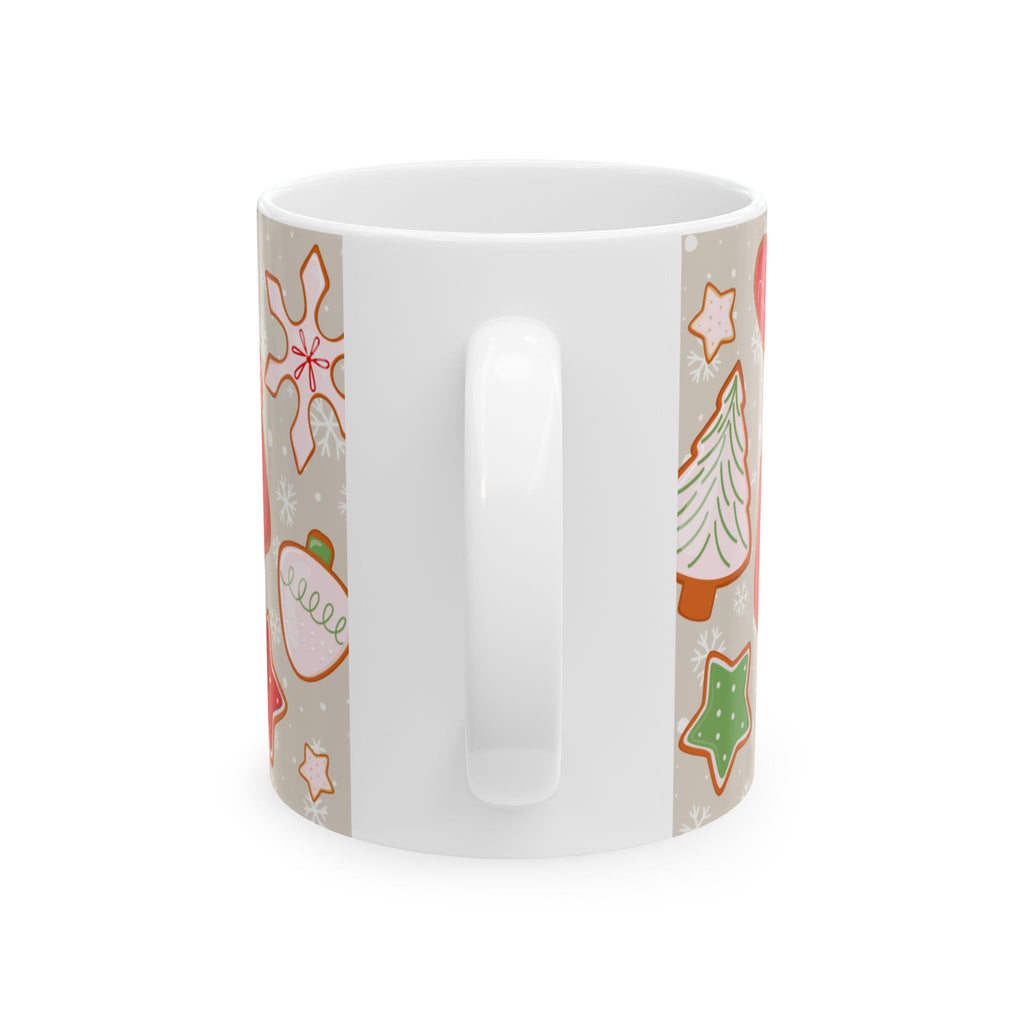 Christmas Cookie Pattern Ceramic Mug — Festive Holiday 11oz & 15oz Coffee Cup