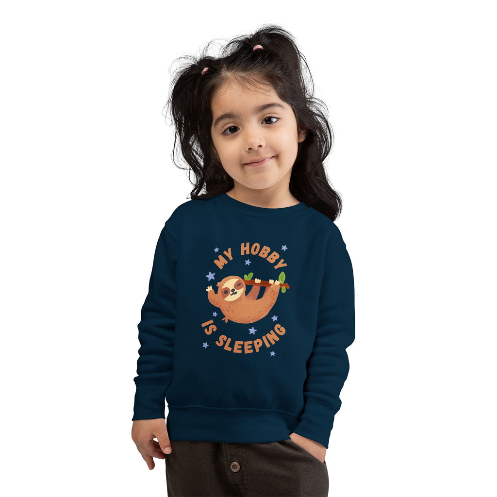 Sloth Toddler Sweatshirt - My Hobby is Sleeping - Soft Cozy Neutral Colors