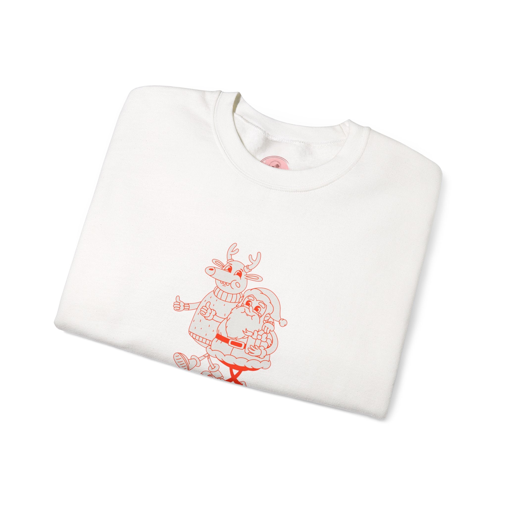 Christmas Santa Reindeer  hand in hand Sweatshirt