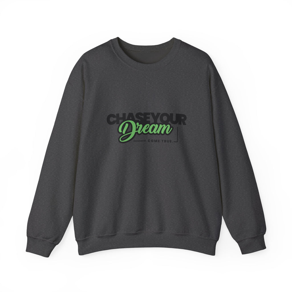 Embroidered Crewneck Sweatshirt - 'Chase Your Dream' Motivational Graphic