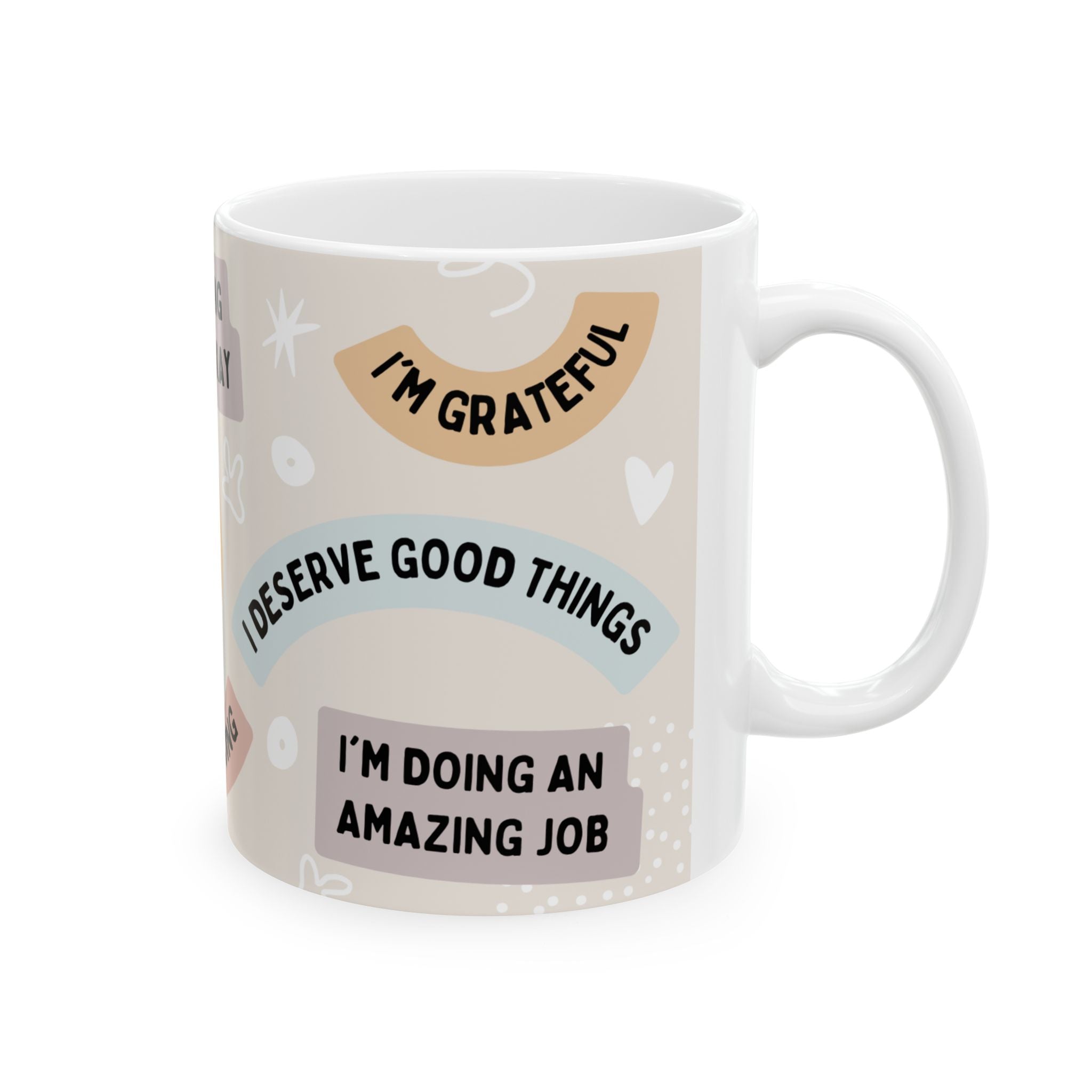 Mindful Morning Affirmation Mug — "Everything Will Be Okay" Inspirational Ceramic Cup