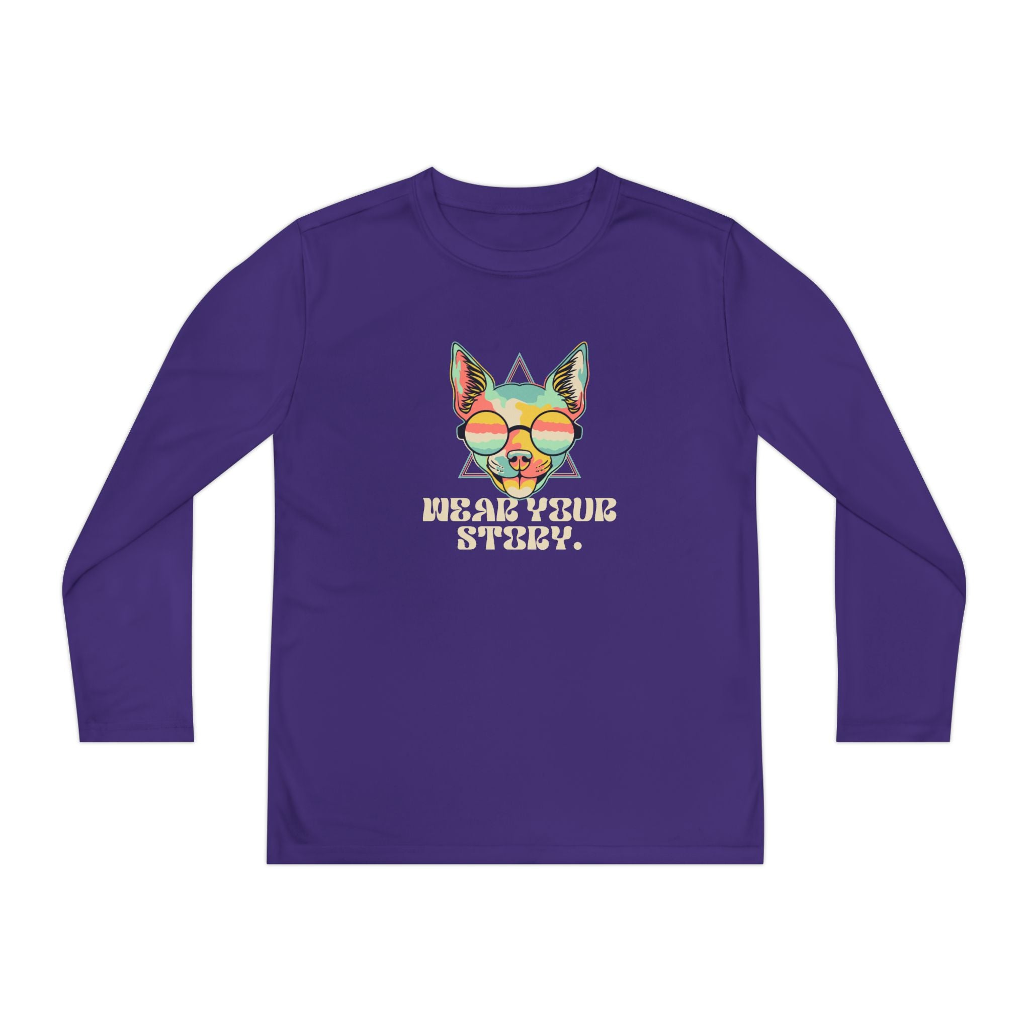 Youth Long Sleeve Tee — 'Wear Your Steez' Neon Dog Graphic