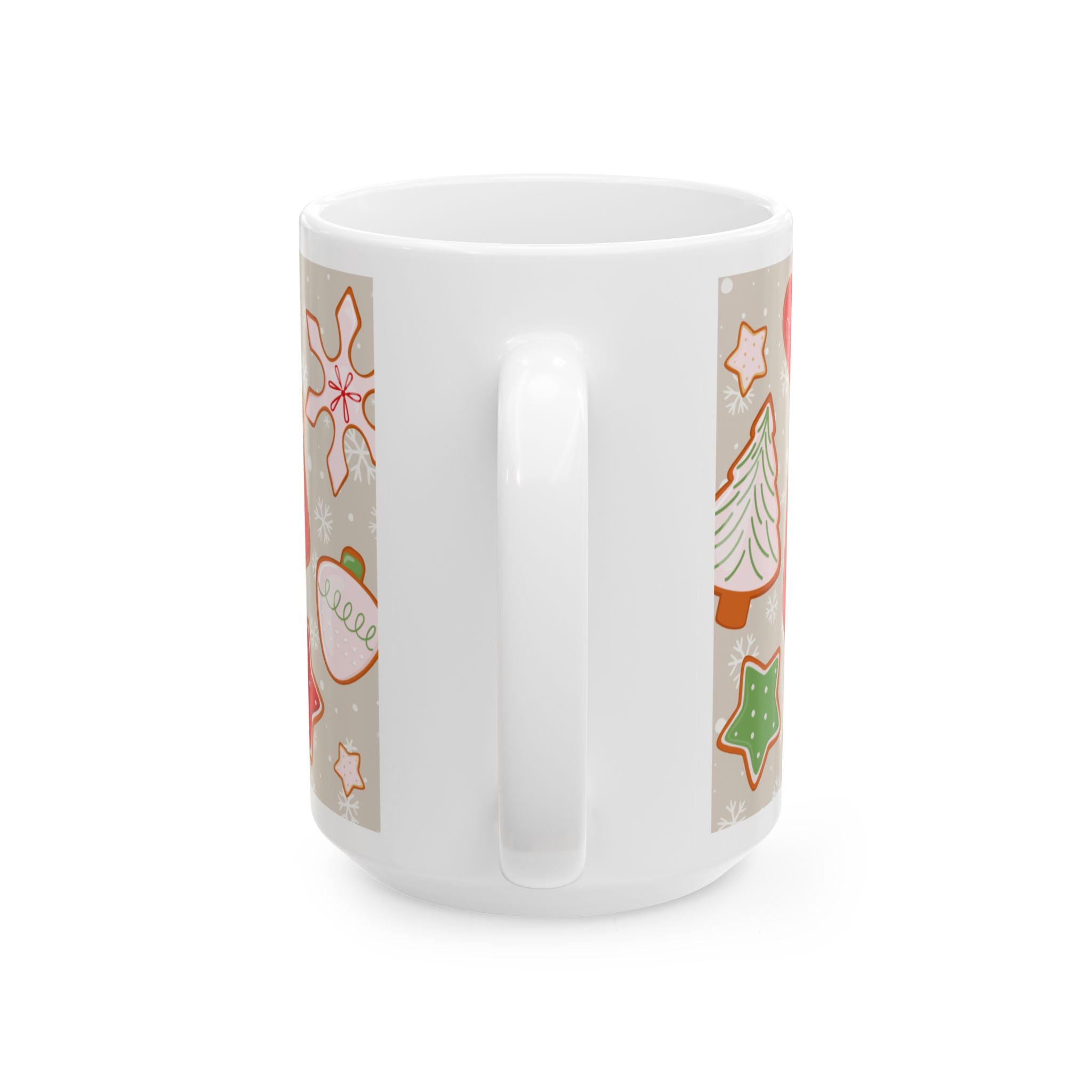 Christmas Cookie Pattern Ceramic Mug — Festive Holiday 11oz & 15oz Coffee Cup