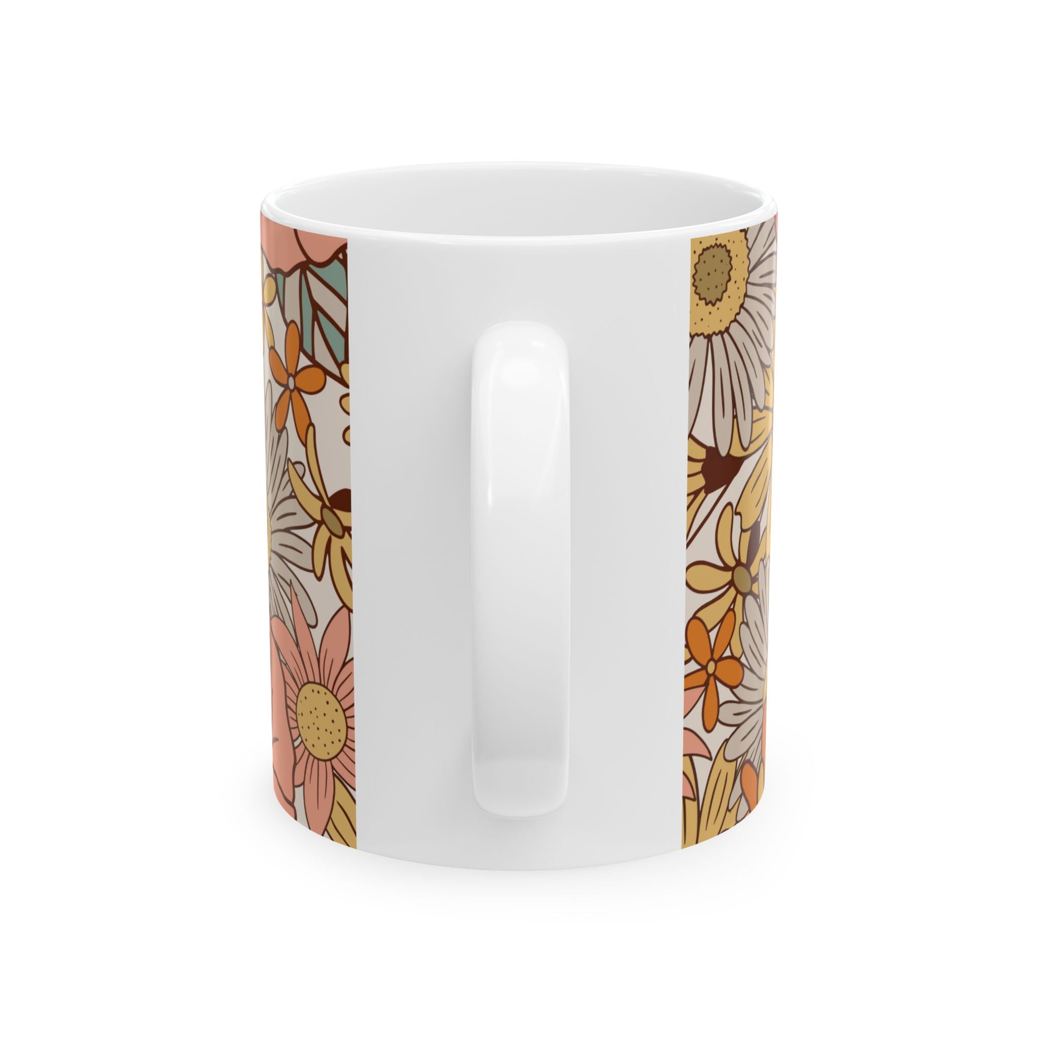 Appreciate Everything Floral Ceramic Mug — Retro Positive Quote Coffee Cup (11oz & 15oz)
