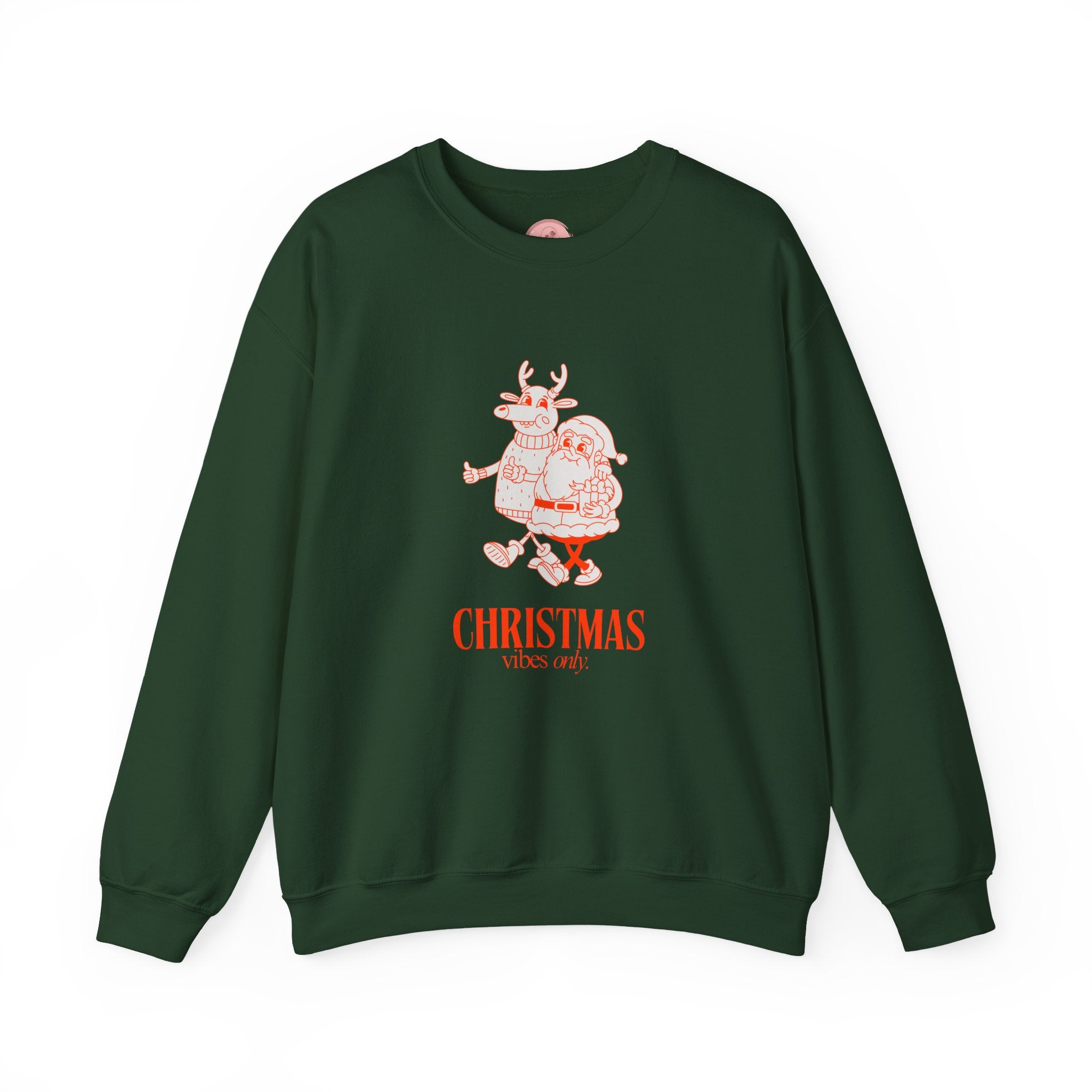 Christmas Santa Reindeer  hand in hand Sweatshirt