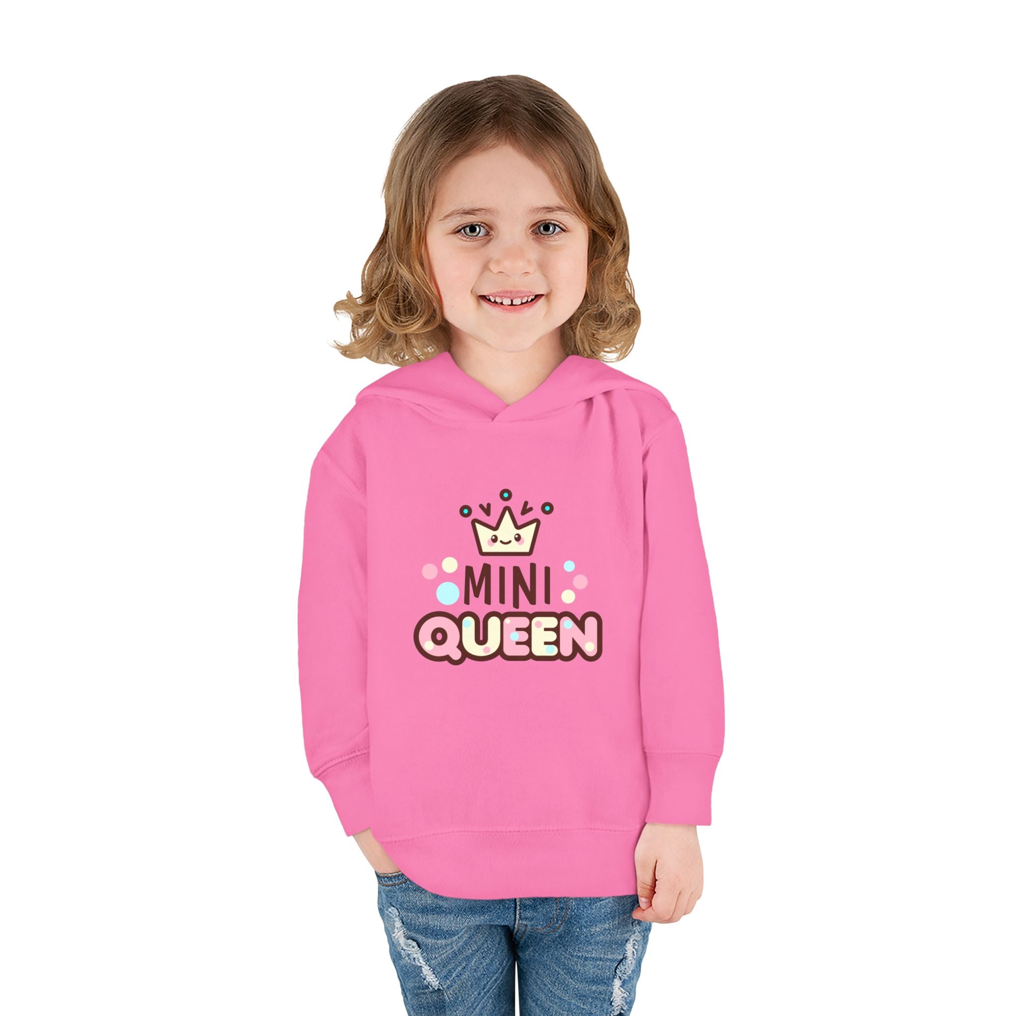 Toddler Fleece Hoodie - Mini Queen Graphic - Cozy and Playful Kids Sweatshirt