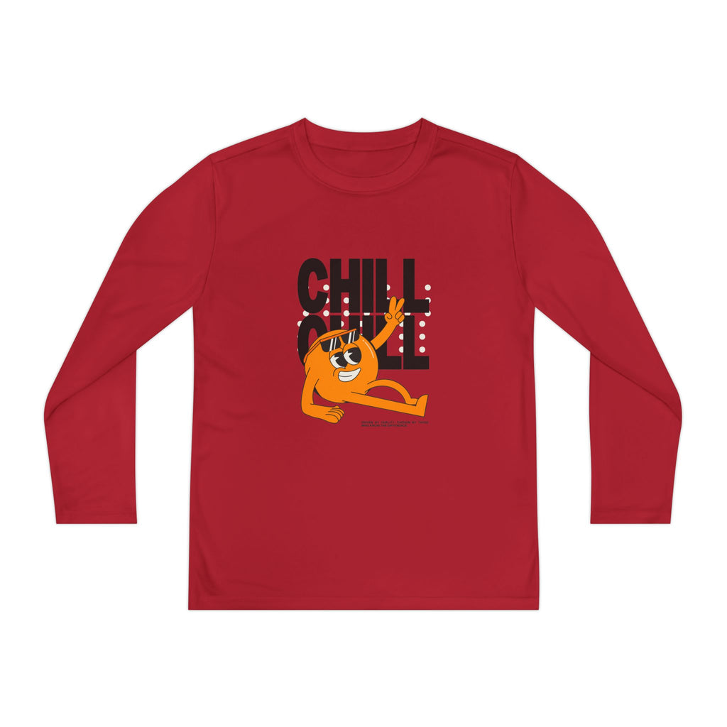 Youth Long Sleeve Tee – 'Chill' Cartoon Character Graphic