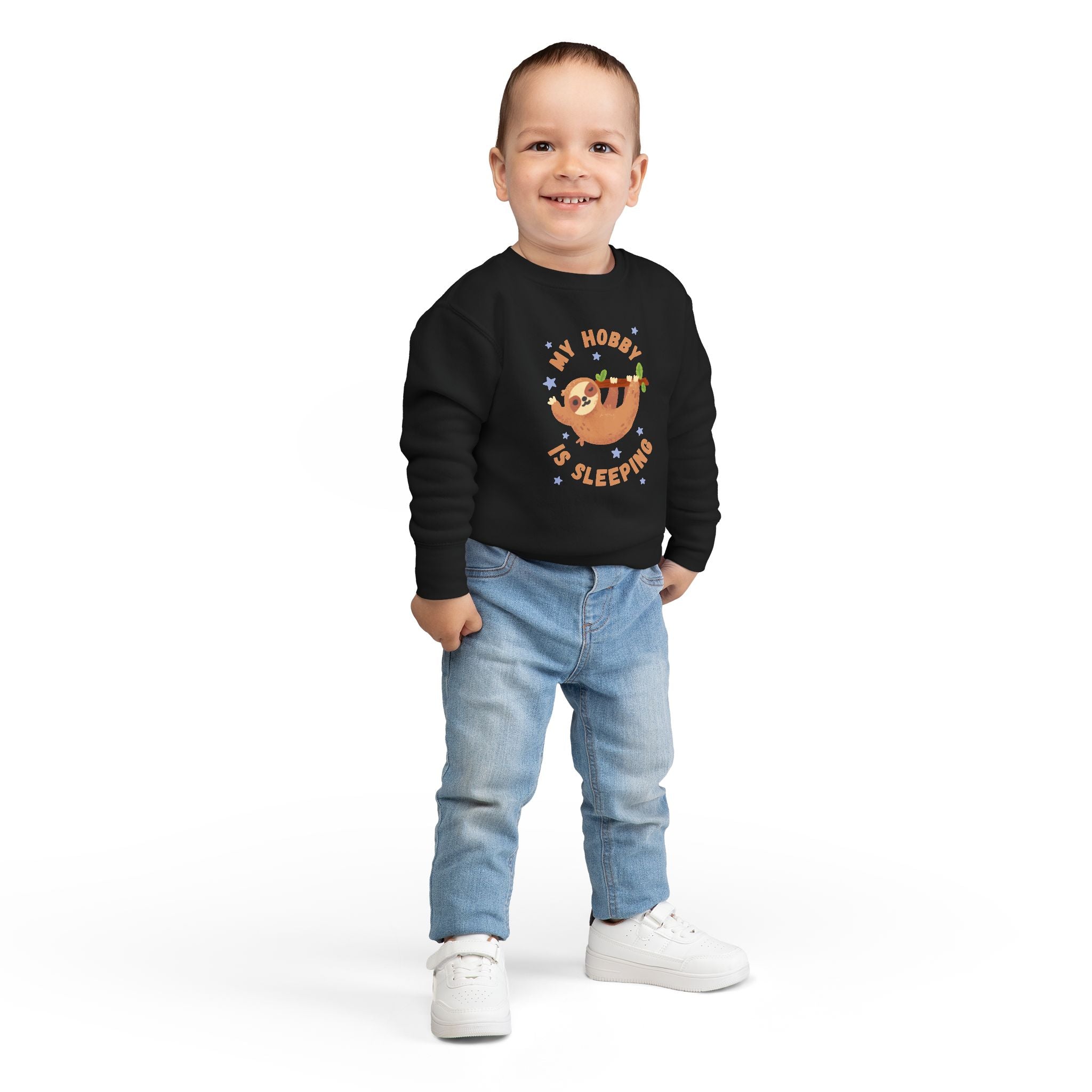 Sloth Toddler Sweatshirt - My Hobby is Sleeping - Soft Cozy Neutral Colors