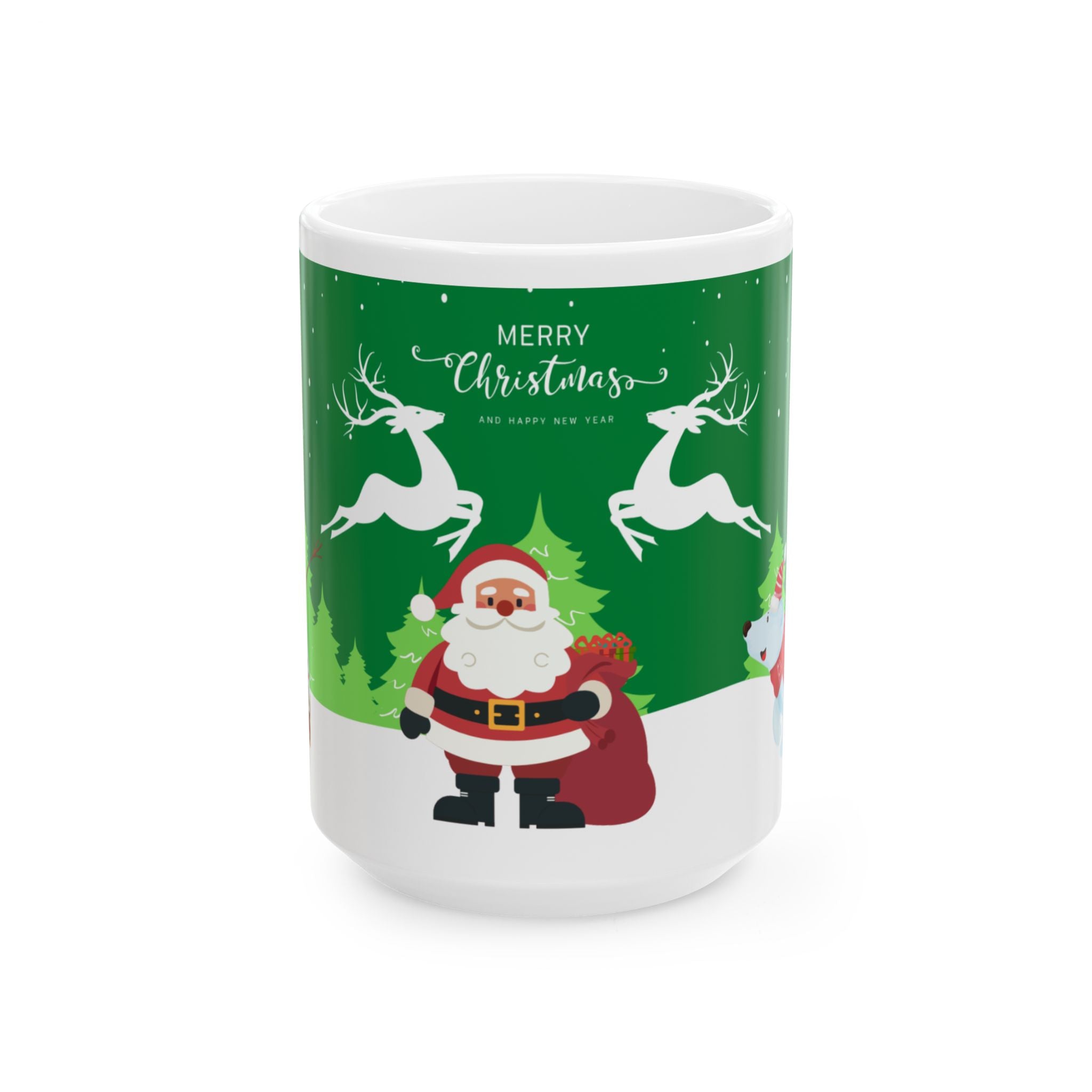 Christmas Santa Mug - Merry Christmas Holiday Coffee Cup (11oz/15oz)