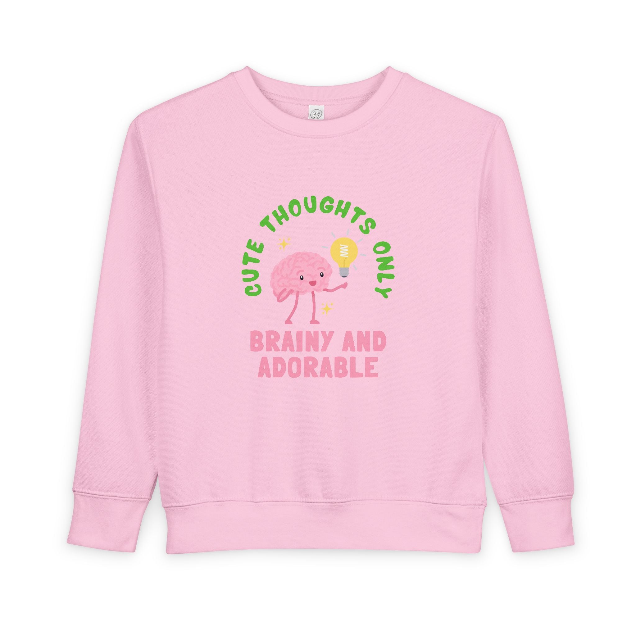 Toddler Sweatshirt Cute Thoughts Only Brain Character Daisy Design