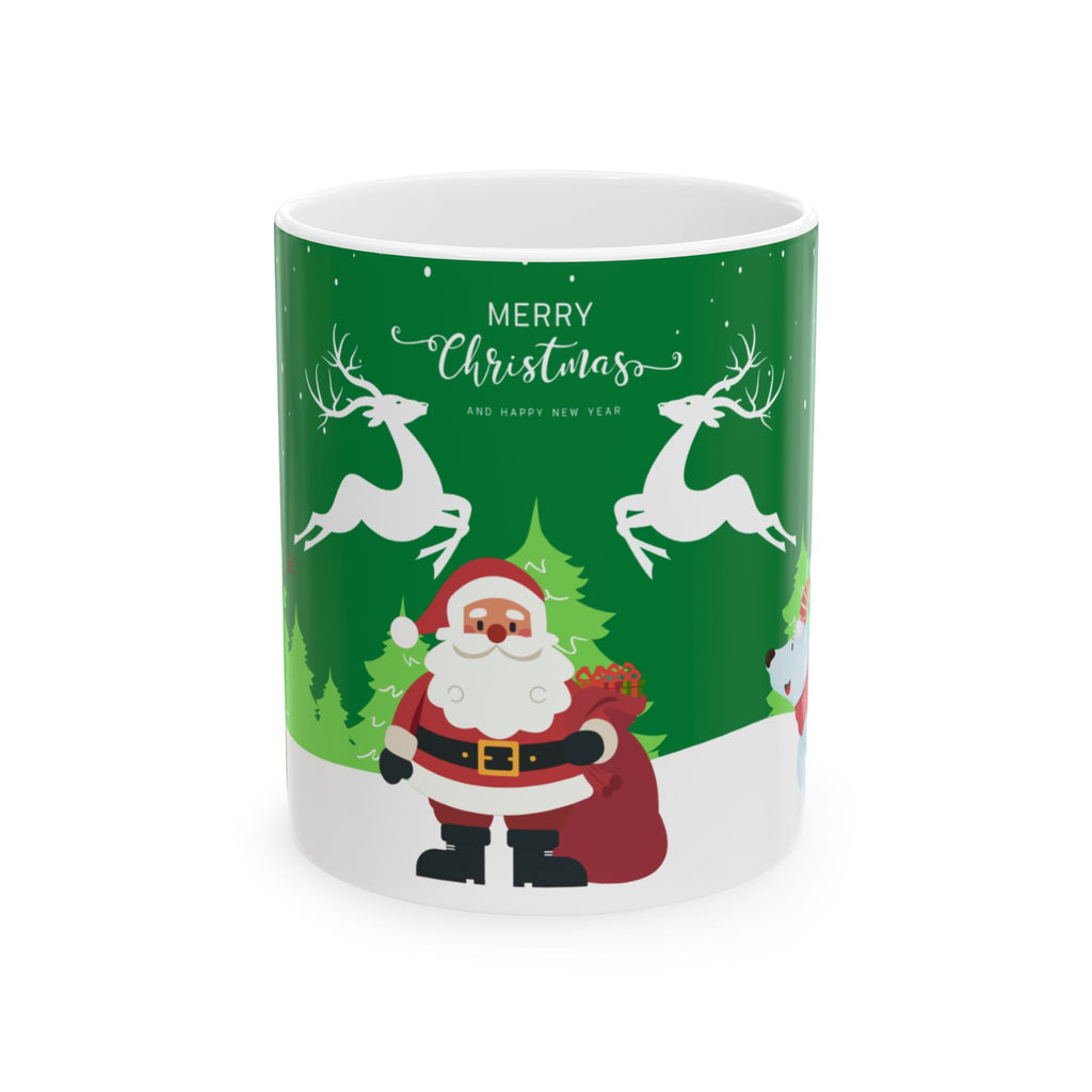 Christmas Santa Mug - Merry Christmas Holiday Coffee Cup (11oz/15oz)