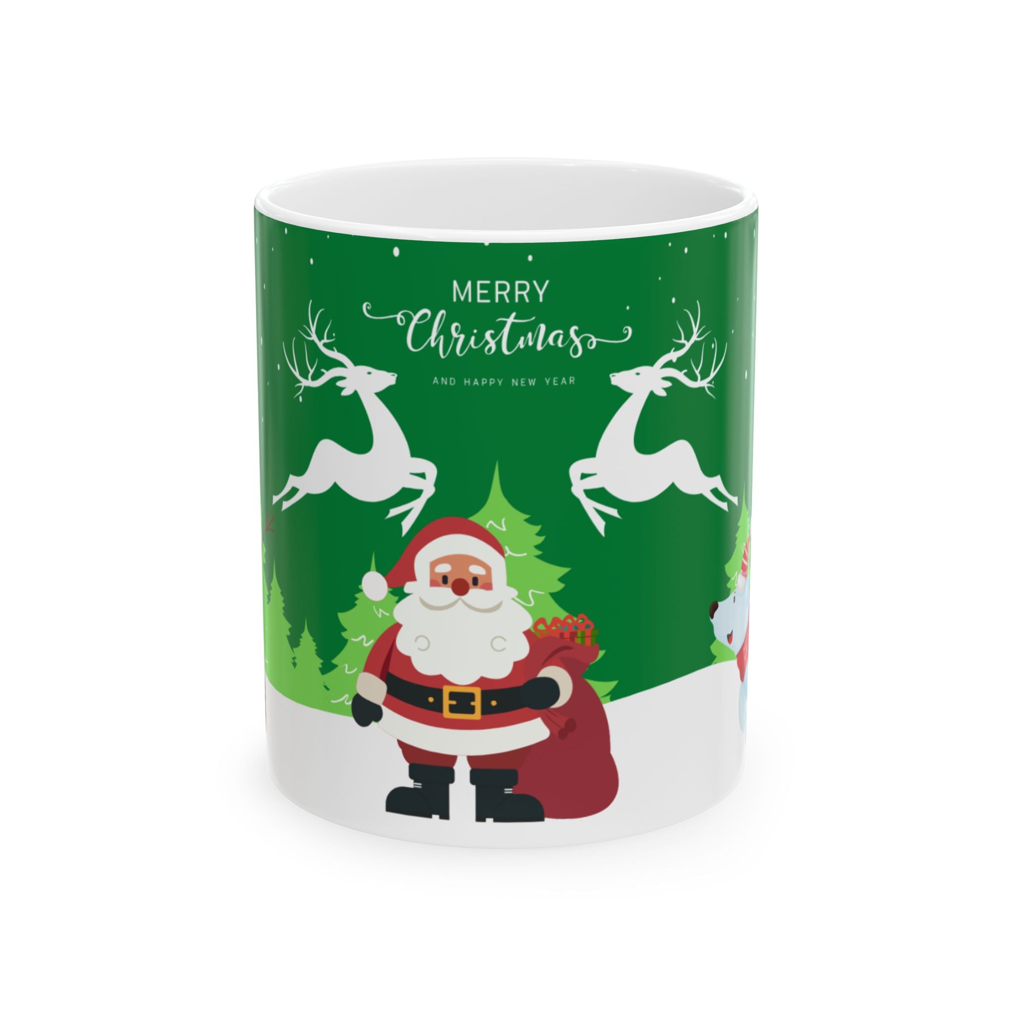 Christmas Santa Mug - Merry Christmas Holiday Coffee Cup (11oz/15oz)