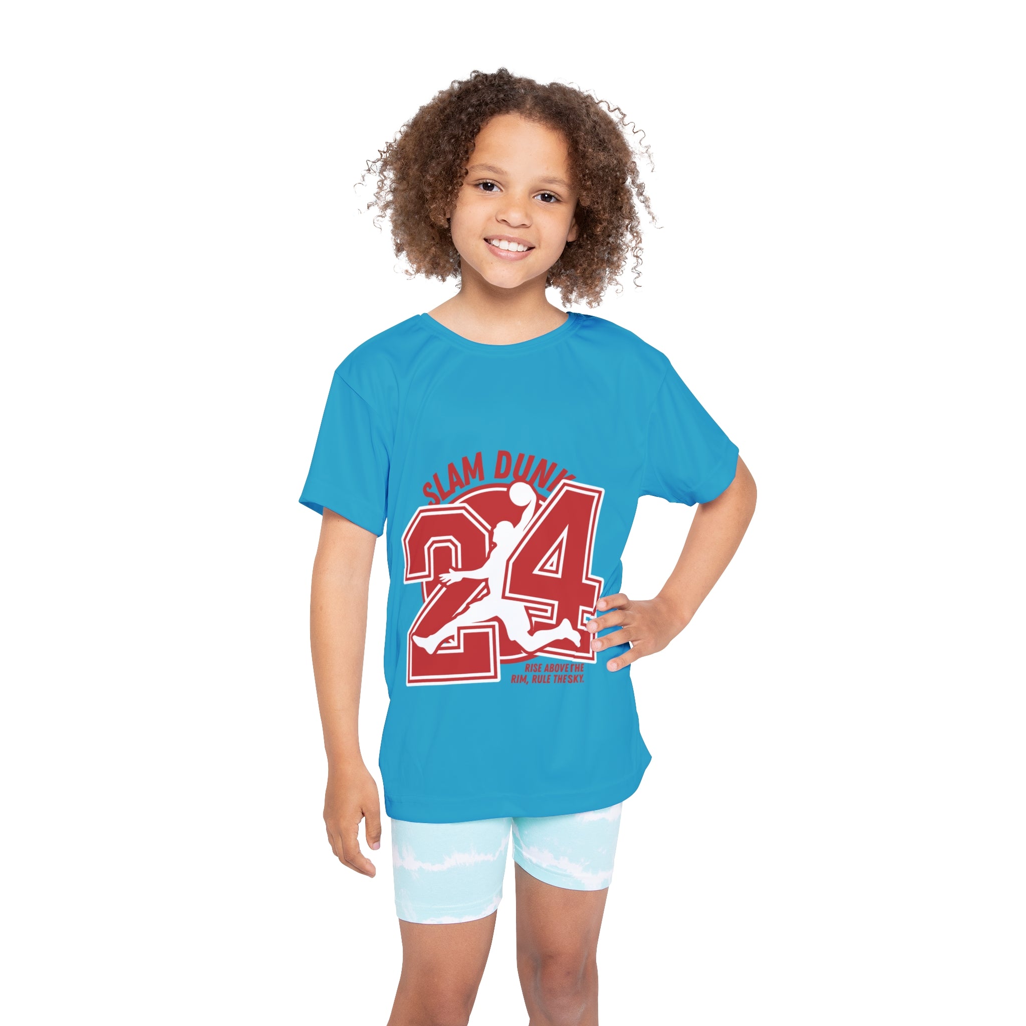 Kids Basketball Jersey - "Slam Dunk 24" All-Over Print Sports Tee