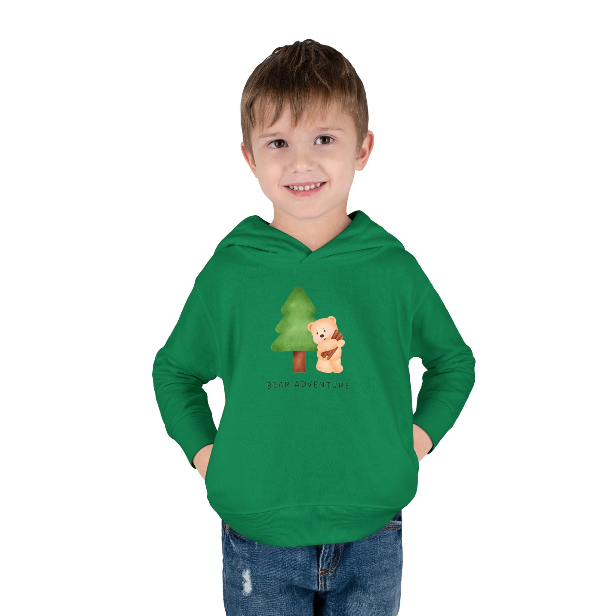 Toddler Hoodie — 'Bear Adventure' Cute Forest Bear Pullover for Kids