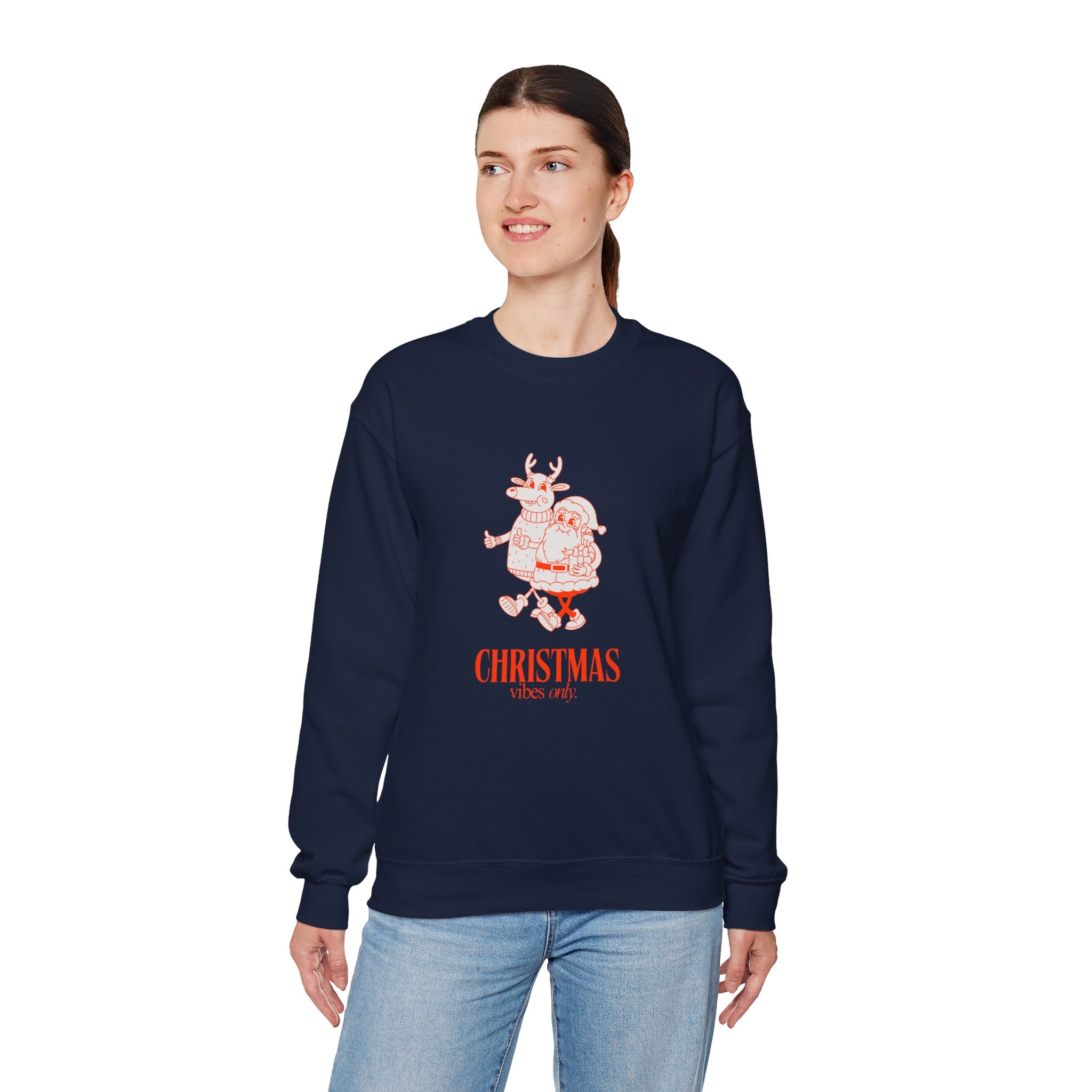 Christmas Santa Reindeer  hand in hand Sweatshirt
